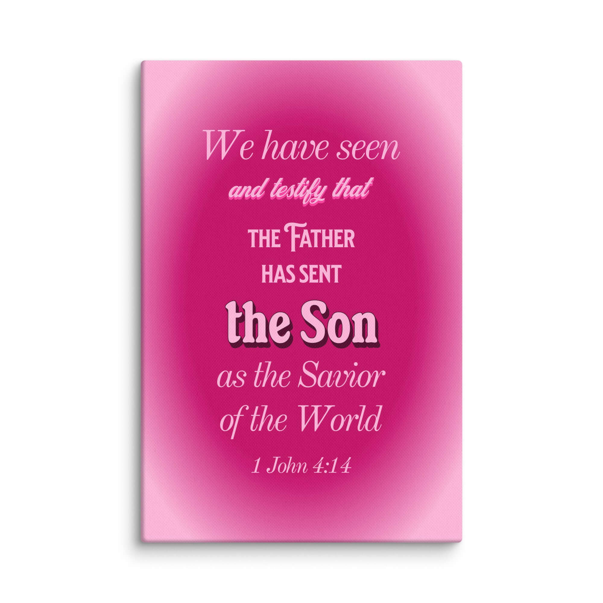 1 John 4:14 Bible Verse, that the Father Canvas Print Wall Art 8″×12″
