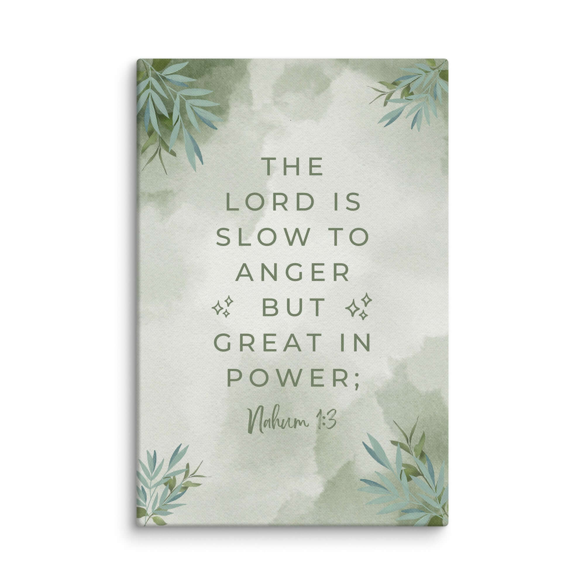 Nahum 1:3 Bible Verse, The Lord is slow Canvas Print Wall Art 8″×12″