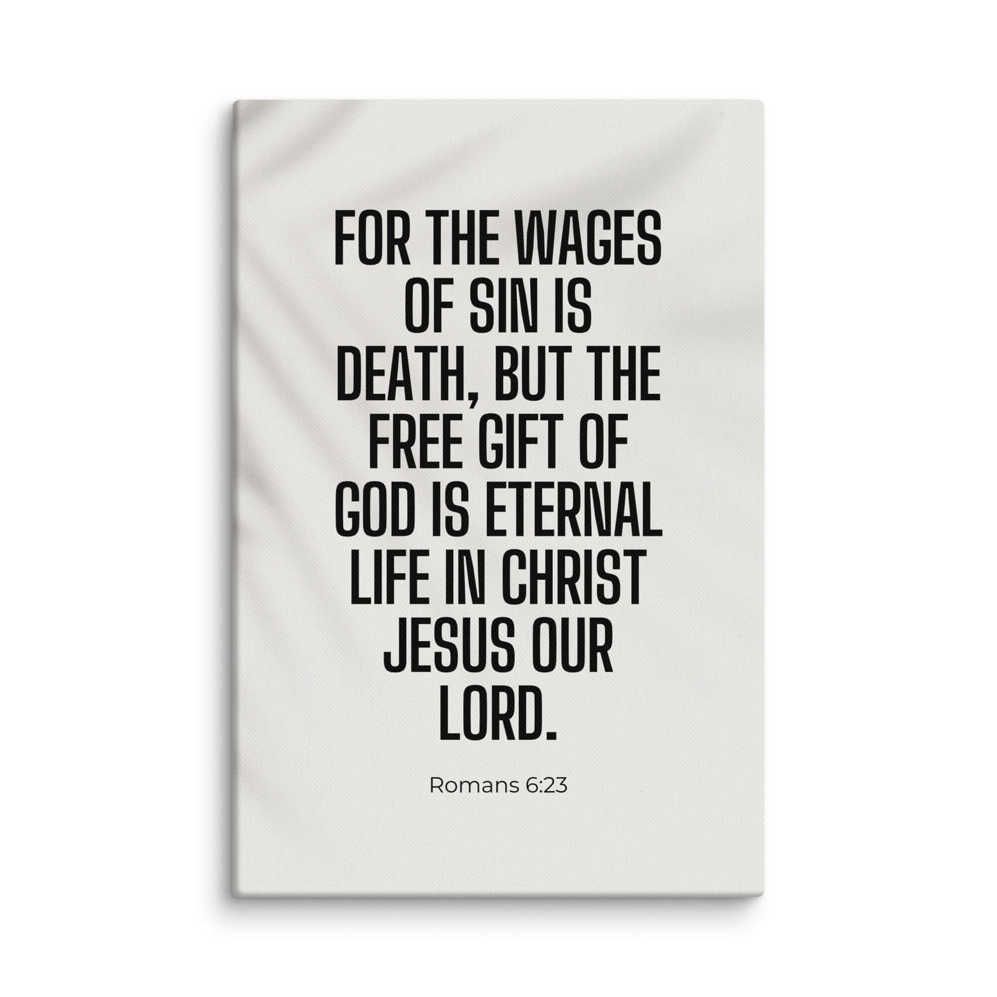 Romans 6:23 Bible Verse, eternal life Canvas Print Wall Art 8″×12″