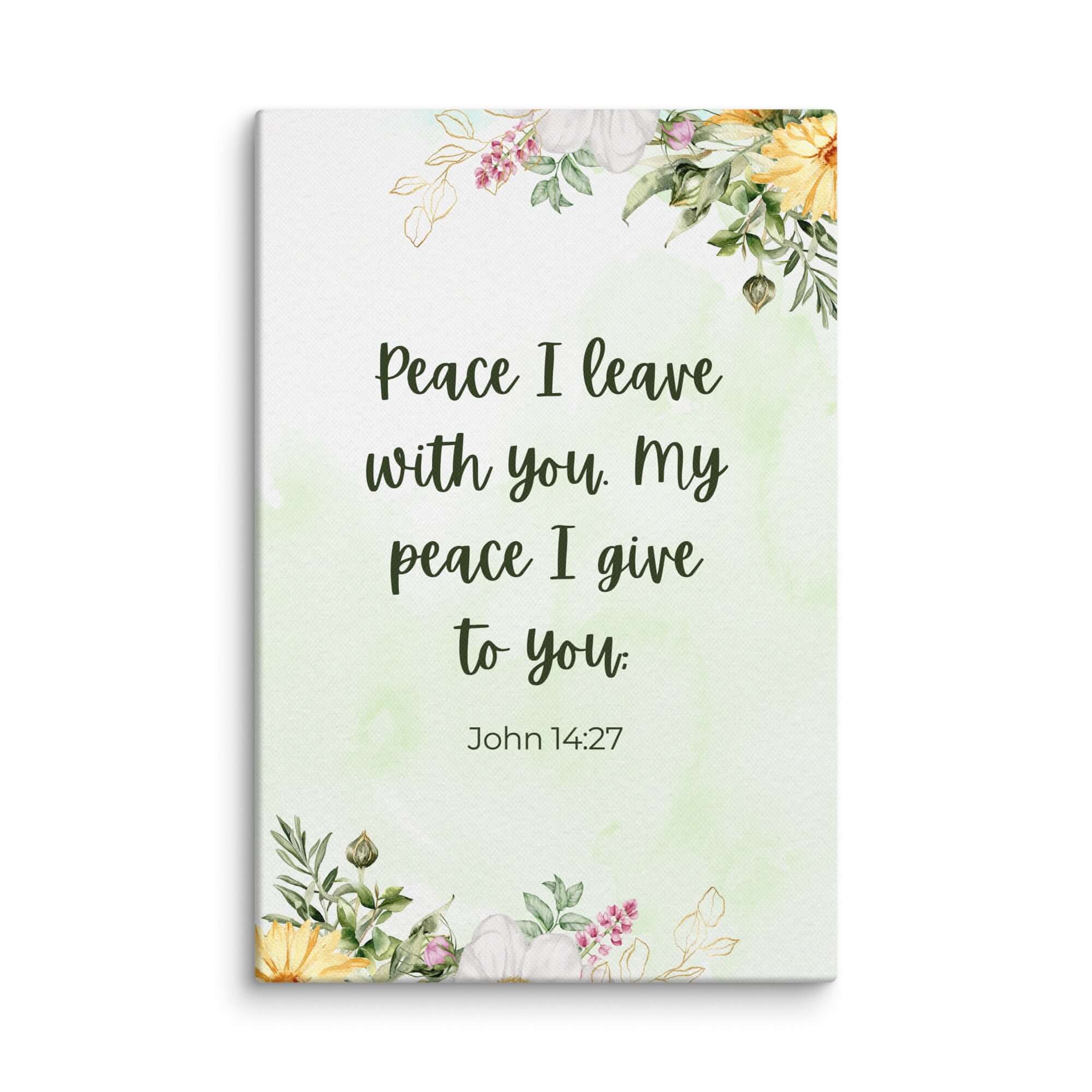 John 14:27 Bible Verse, My peace Canvas Print Wall Art 8″×12″
