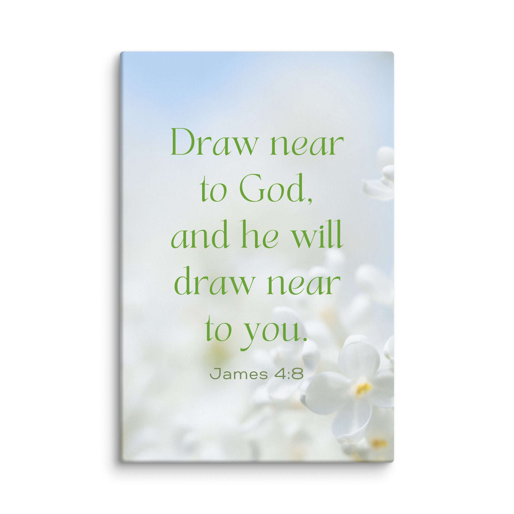 James 4:8 Bible Verse, Draw near Canvas Print Wall Art 8″×12″