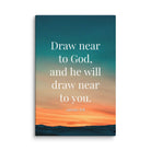 James 4:8 Bible Verse, near to God Canvas Print Wall Art 8″×12″