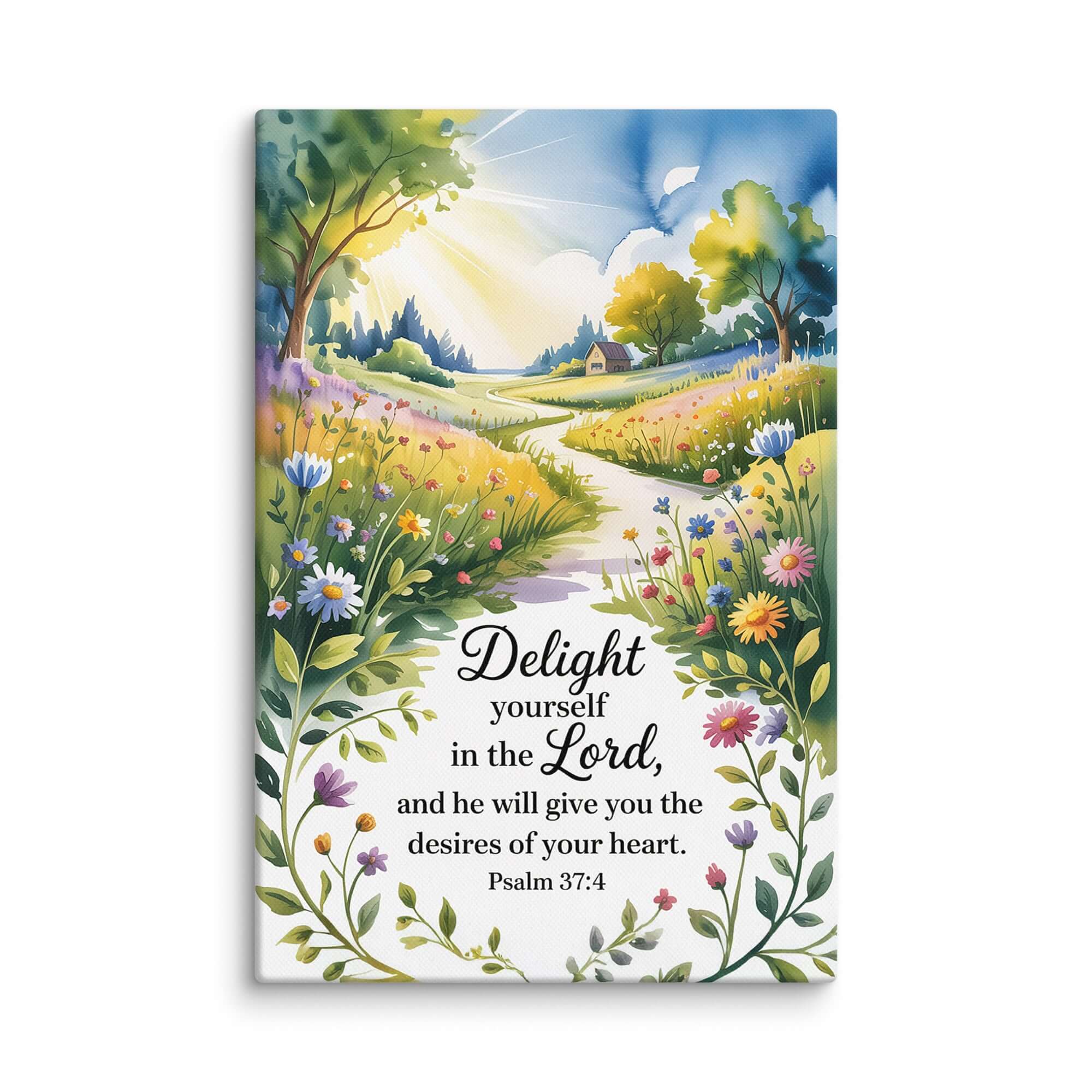 Psalm 37:4 Bible Verse, desires Canvas 8″×12″