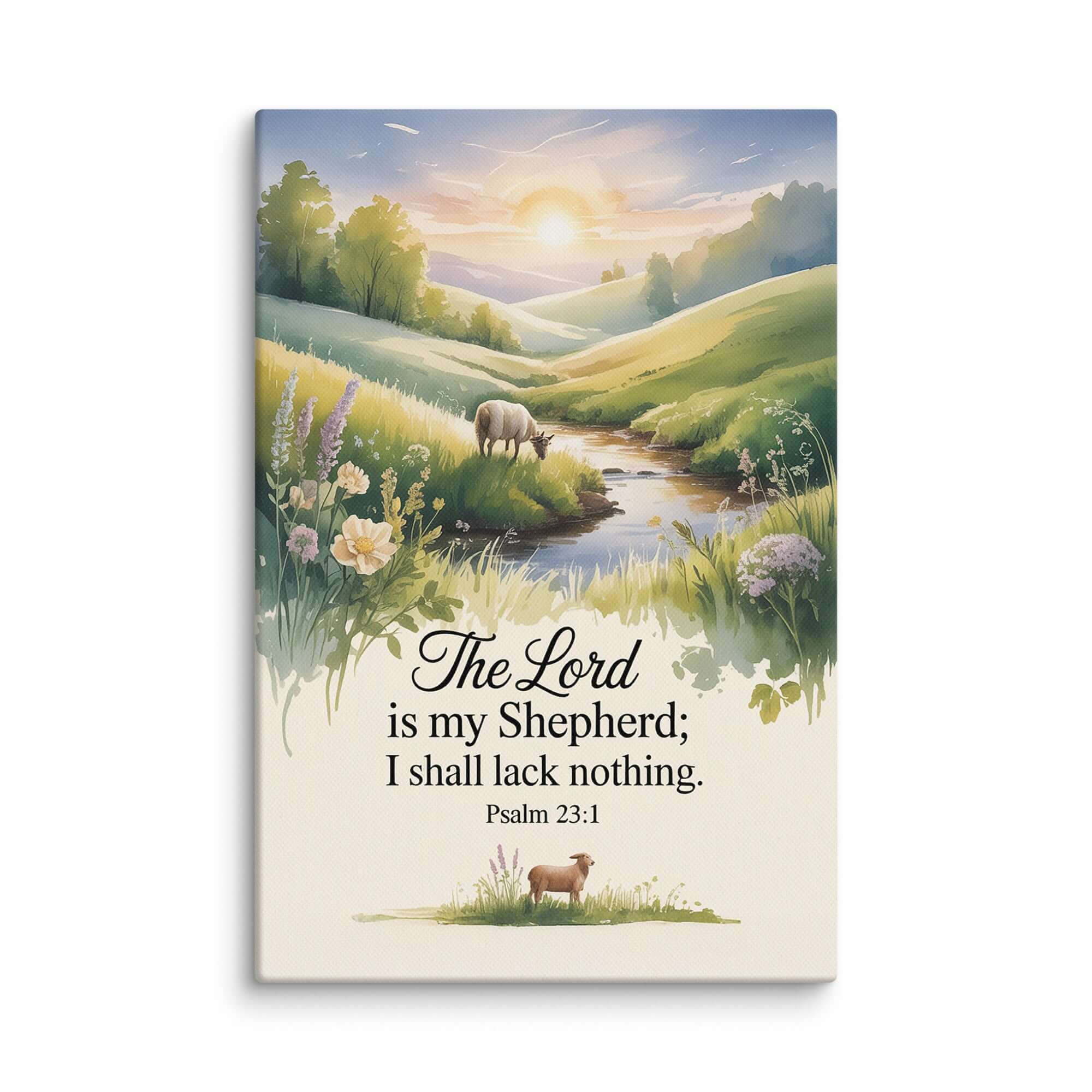 Psalm 23:1 Bible Verse, Lord Canvas 8″×12″