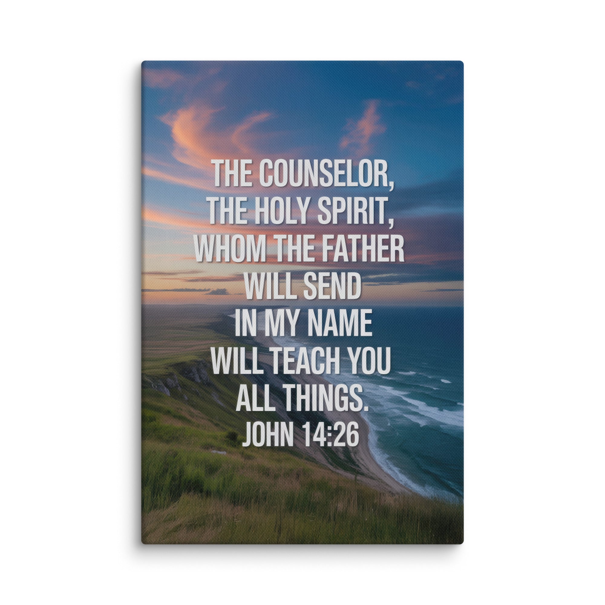 John 14:26 Bible Verse will teach Canvas 8″×12″