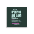 Matthew 11:29-30 Bible Verse, I am gentle Canvas Print Wall Art 8″×8″