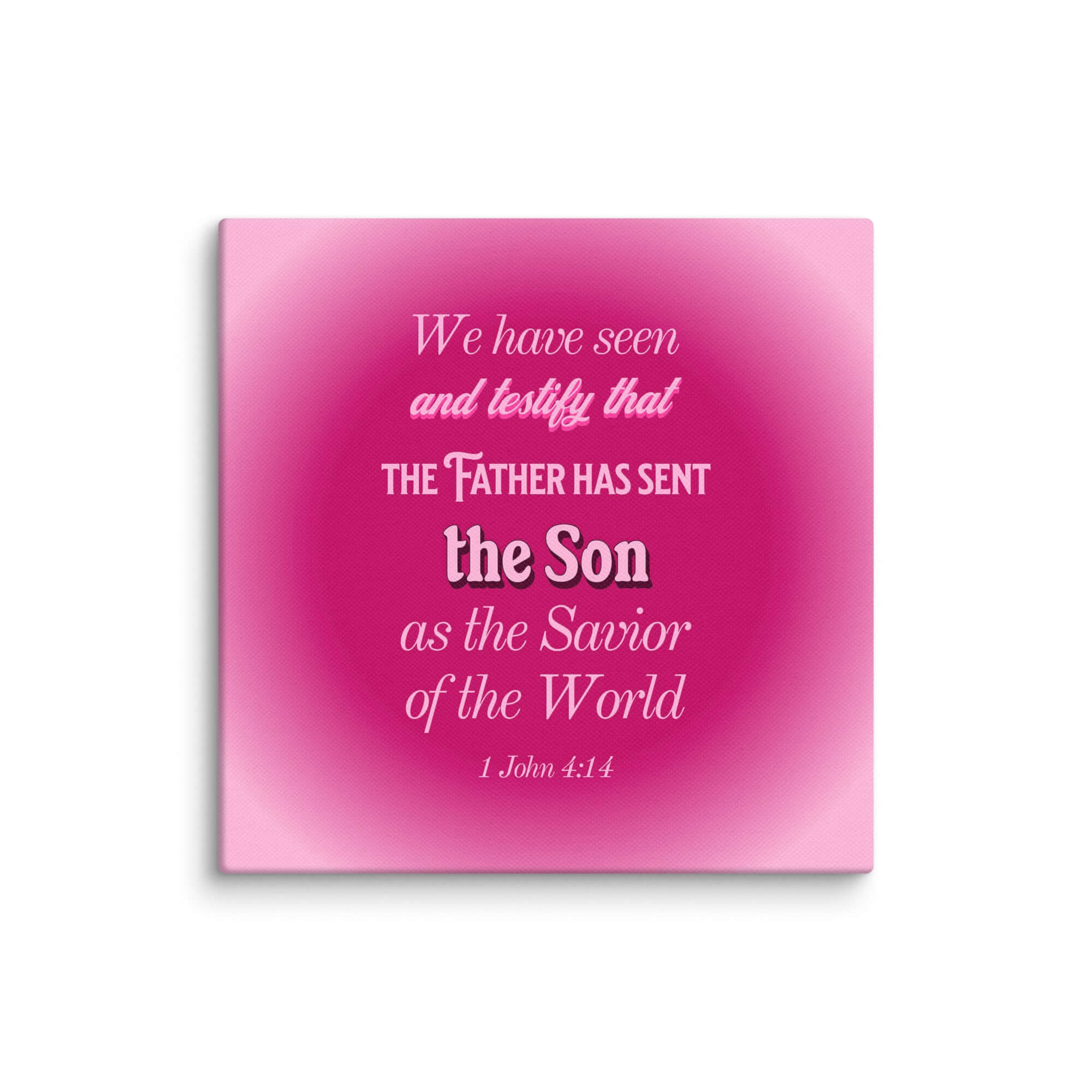 1 John 4:14 Bible Verse, that the Father Canvas Print Wall Art 8″×8″