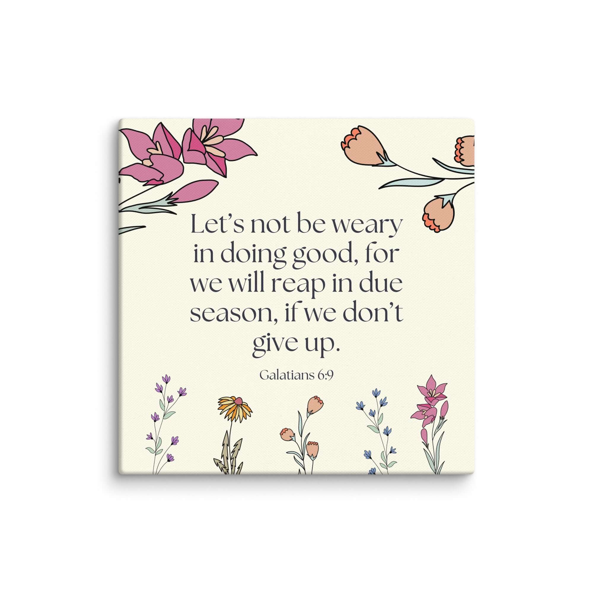 Galatians 6:9 Bible Verse, in doing good Canvas Print Wall Art 8″×8″
