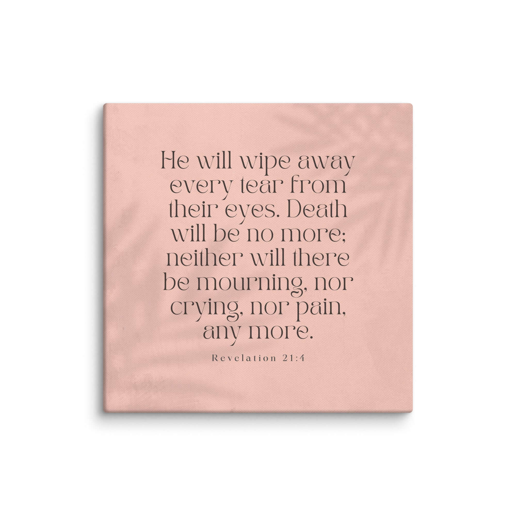 Revelation 21:4 Bible Verse, their eyes Canvas Print Wall Art 8″×8″
