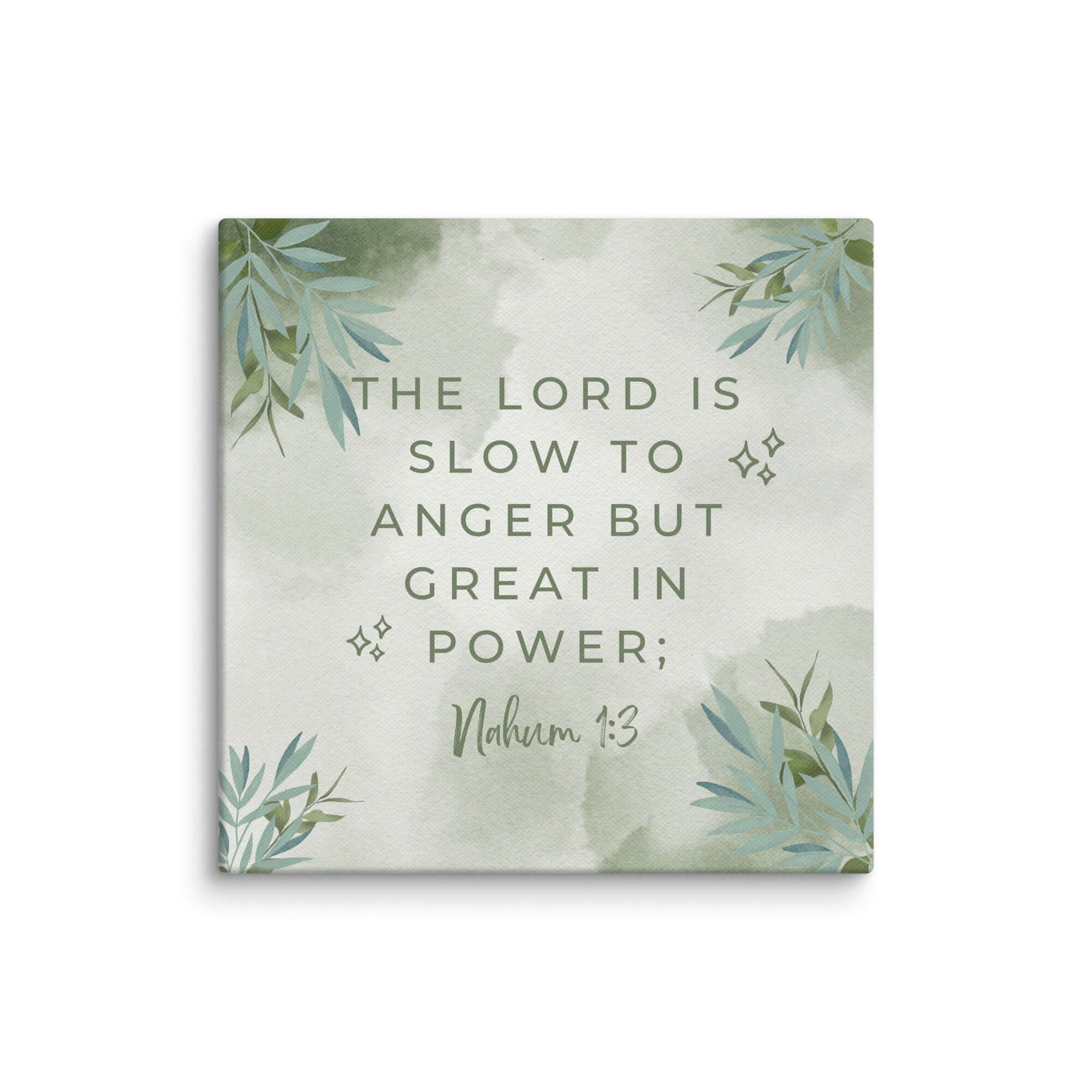 Nahum 1:3 Bible Verse, The Lord is slow Canvas Print Wall Art 8″×8″