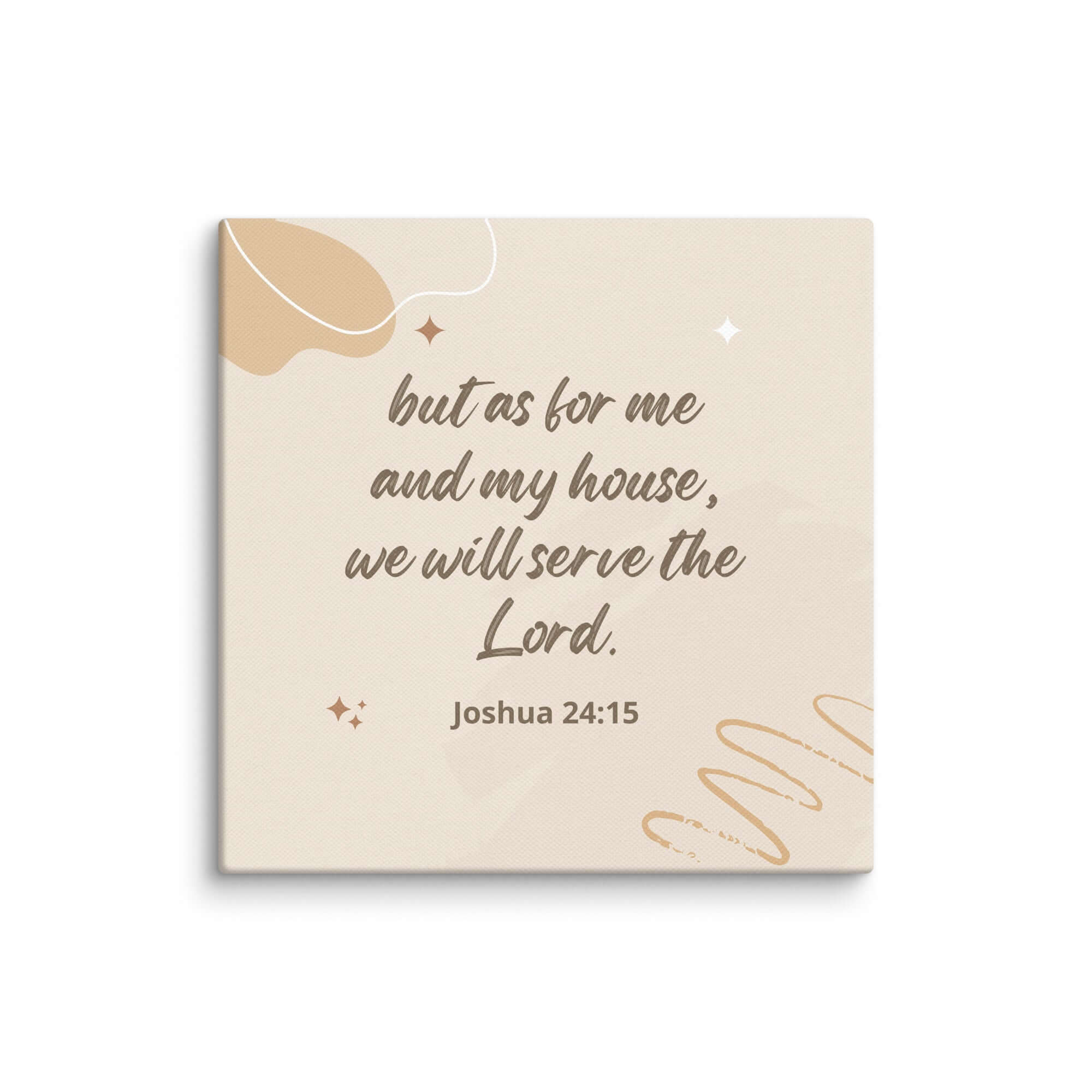 Joshua 24:15 Bible Verse, will serve Canvas Print Wall Art 8″×8″