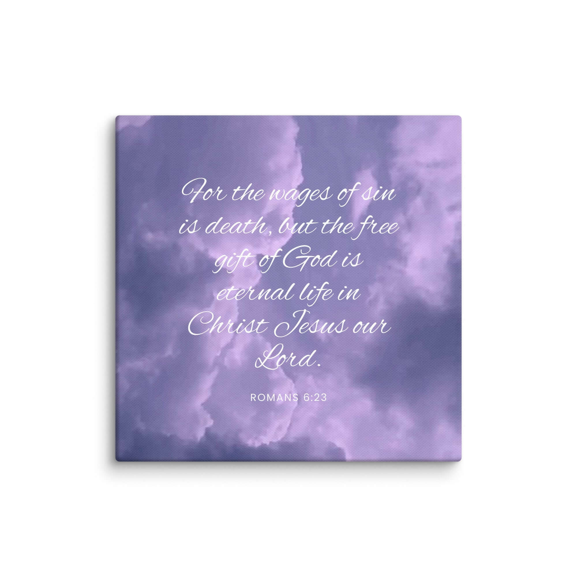 Romans 6:23 Bible Verse, free gift Canvas Print Wall Art 8″×8″