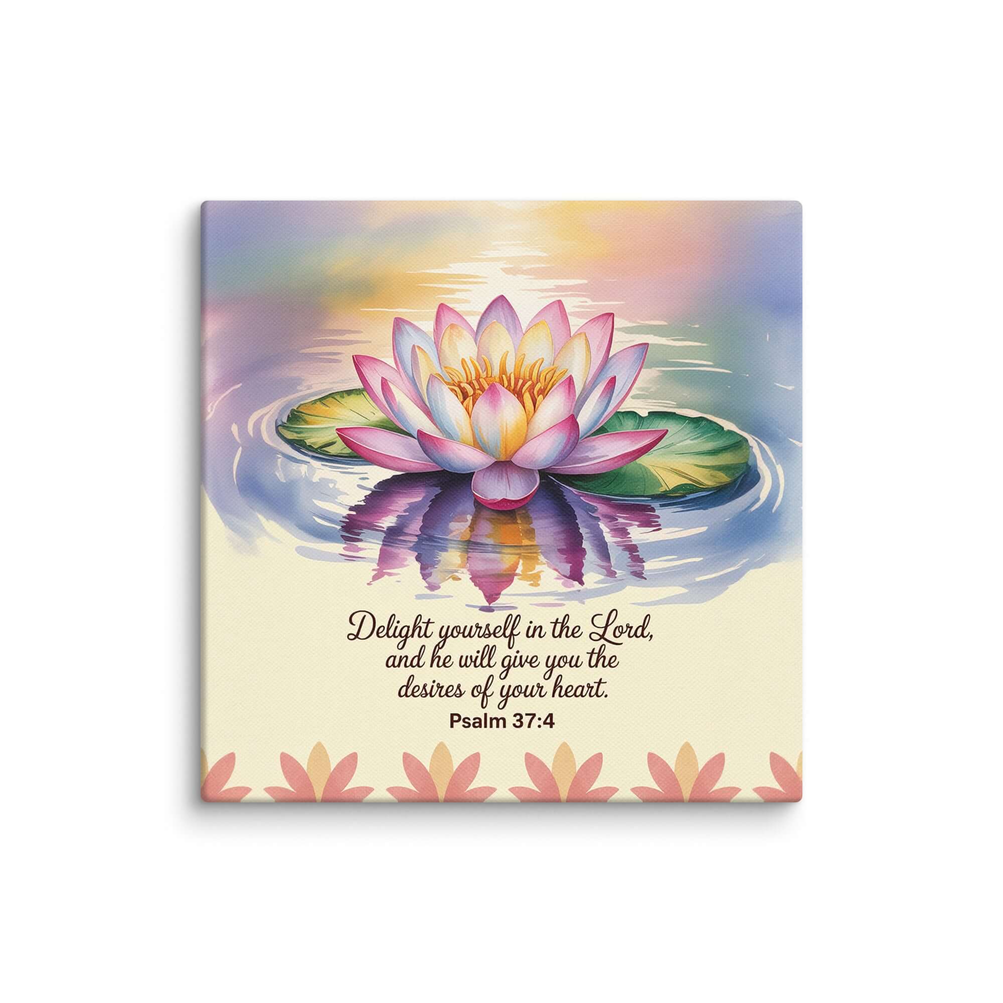 Psalm 37:4 Bible Verse, the Lord Canvas 8″×8″