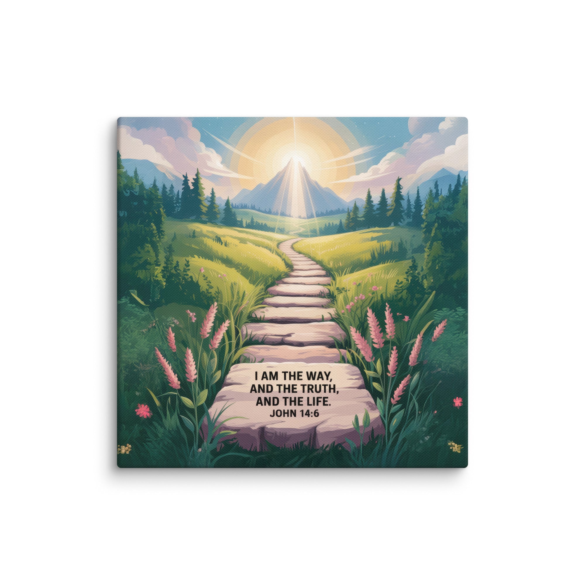 John 14:6 Bible Verse The Truth Canvas 8″×8″