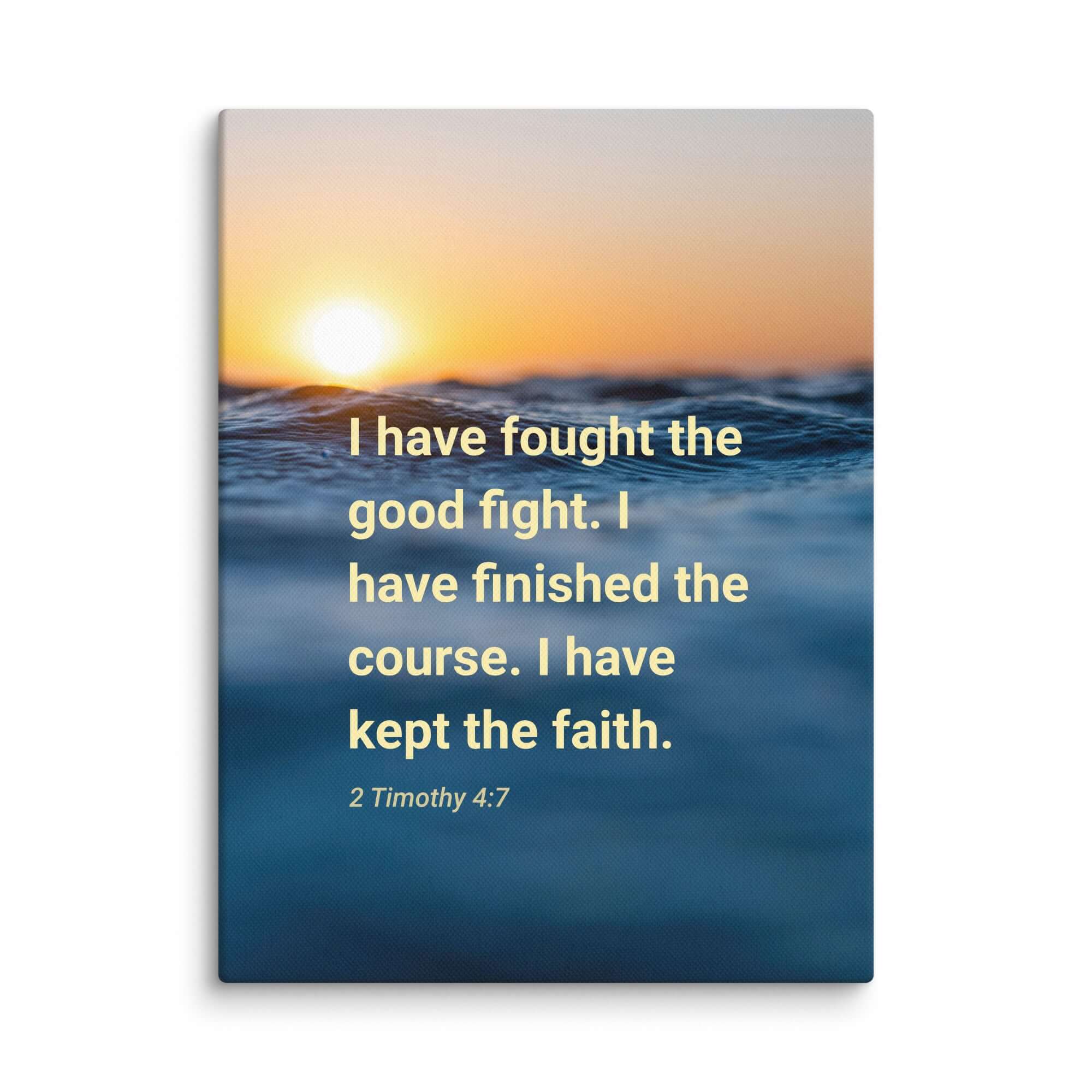 2 Timothy 4:7 Bible Verse, kept the faith Canvas Print Wall Art 9″×12″