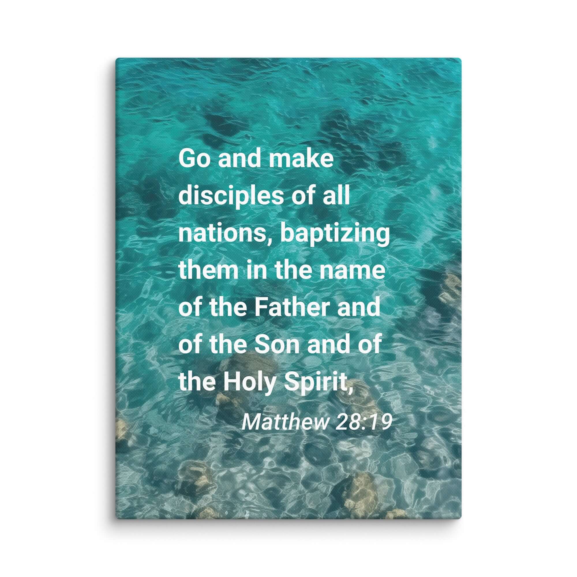 Matthew 28:19 Bible Verse, Make Disciples Canvas Print Wall Art 9″×12″