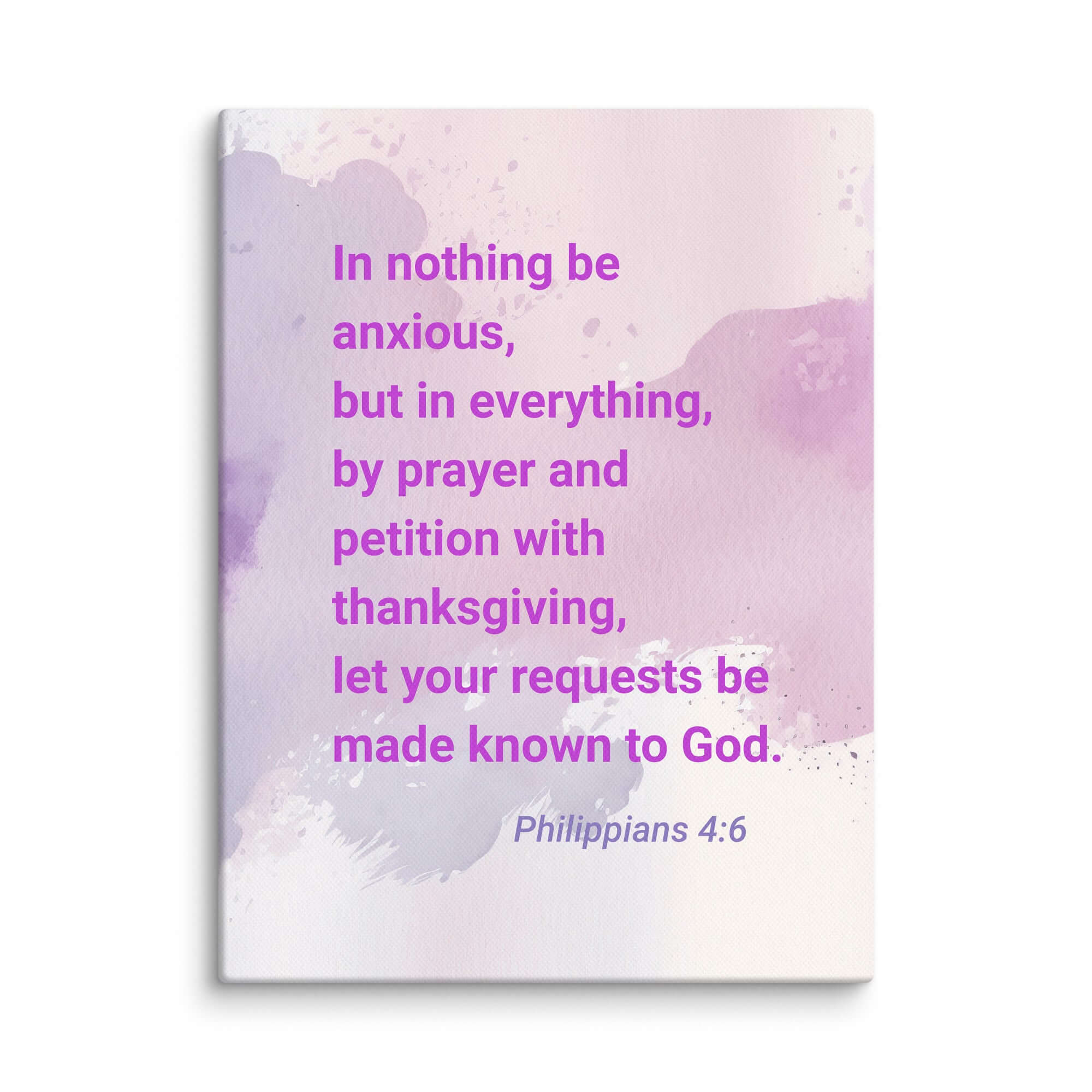 Philippians 4:6 Bible Verse, Prayer and Petition Canvas Print Wall Art 9″×12″