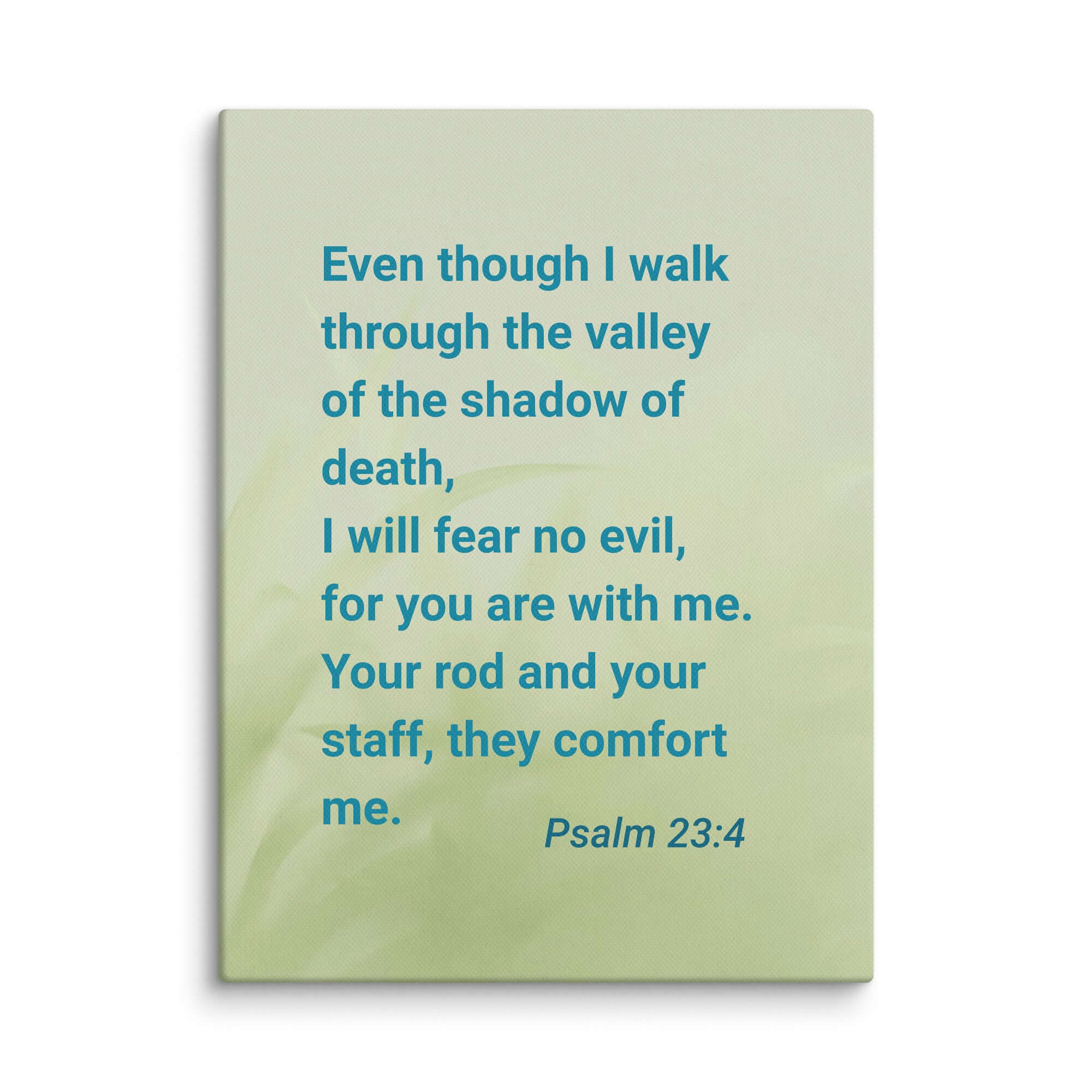 Psalm 23:4 Bible Verse, fear no evil Canvas Print Wall Art 9″×12″