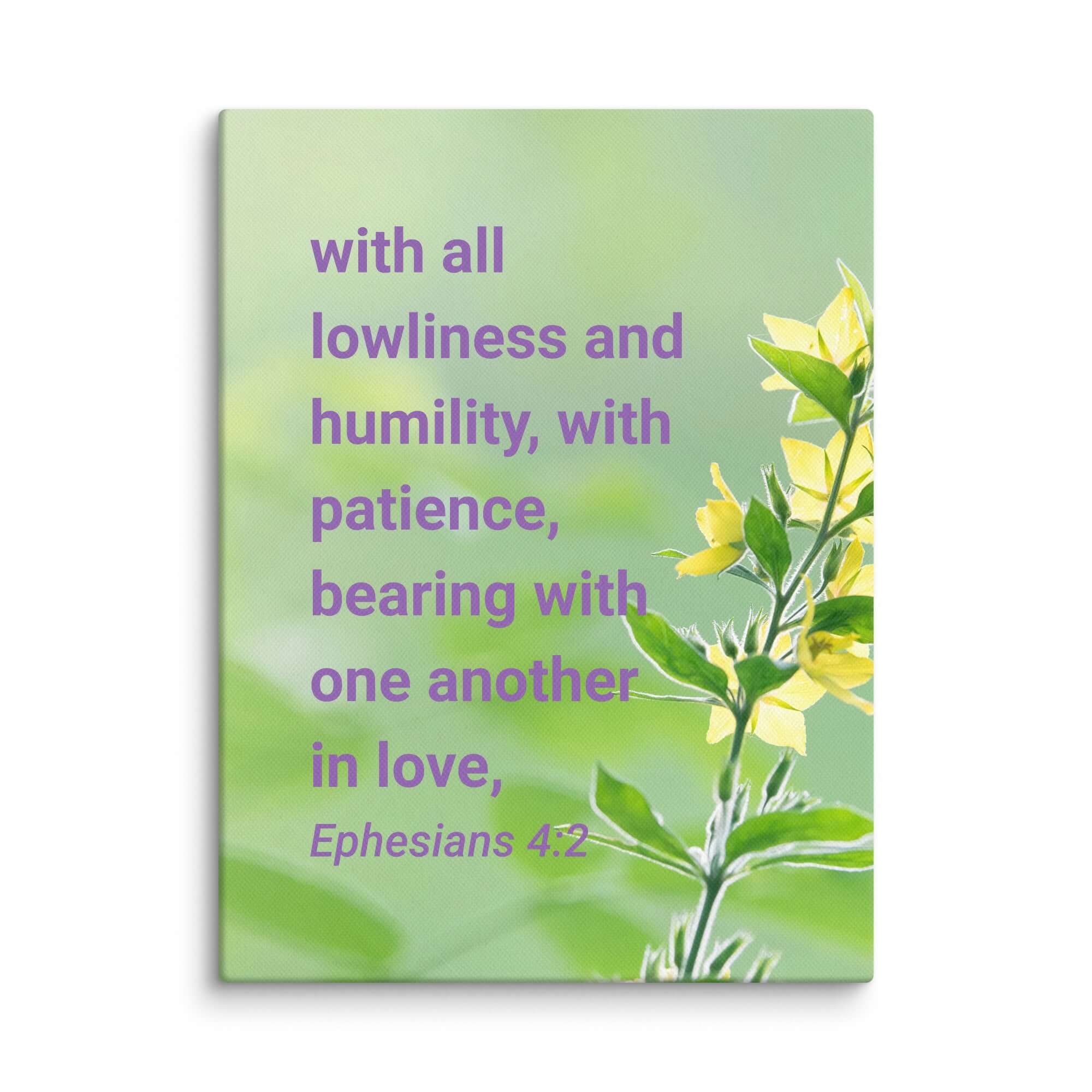 Ephesians 4:2 Bible Verse, one another in love Canvas Print Wall Art 9″×12″