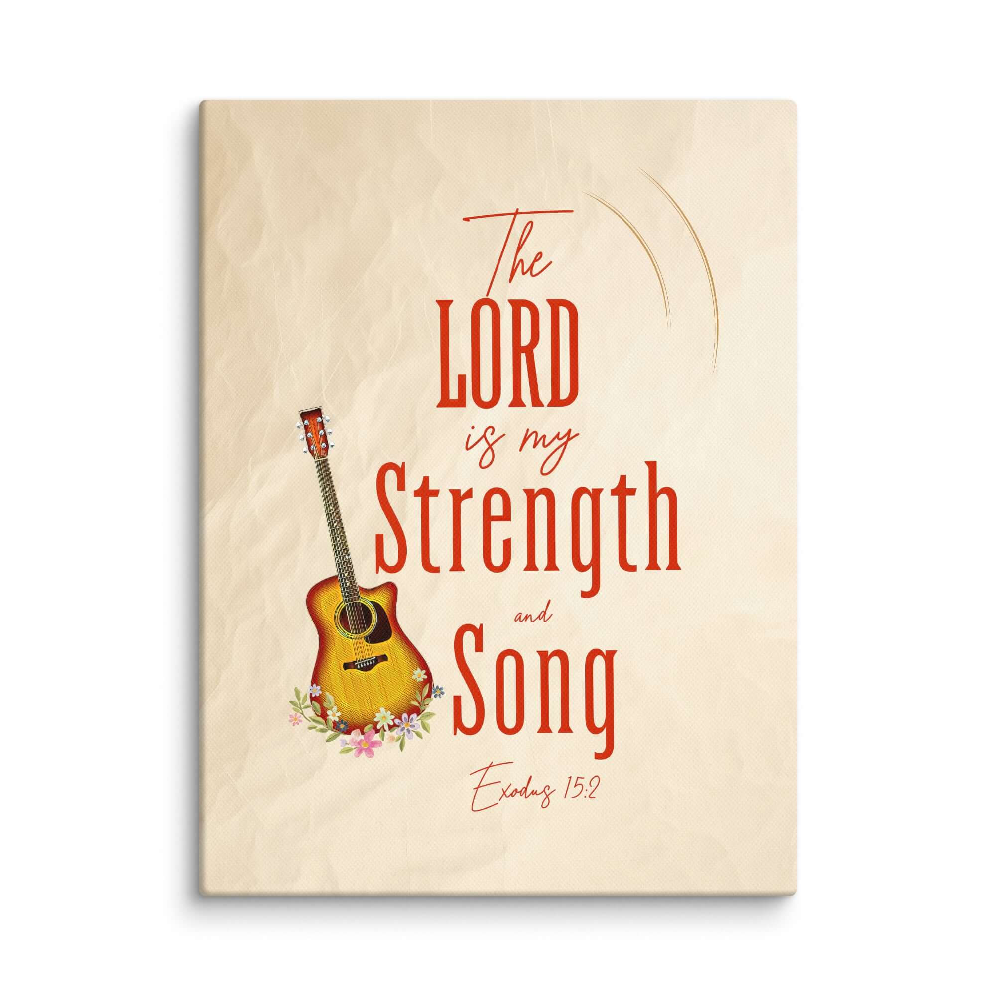 Exodus 15:2 Bible Verse, The LORD is my strength Canvas Print Wall Art 9″×12″