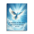 John 14:26 Bible Verse, Holy Spirit Dove Canvas Print Wall Art 9″×12″