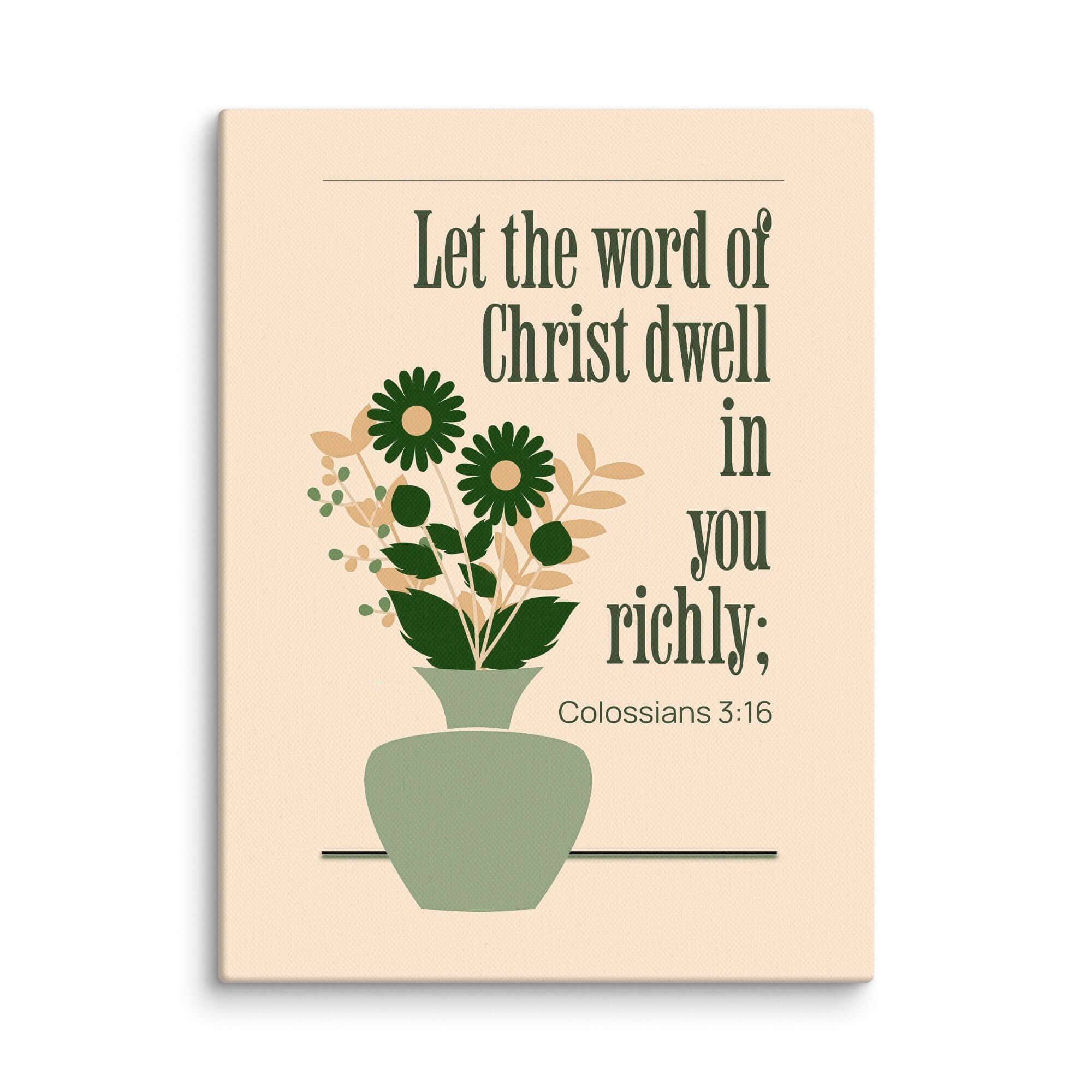 Colossians 3:16 Bible Verse, word of Christ Canvas Print Wall Art 9″×12″