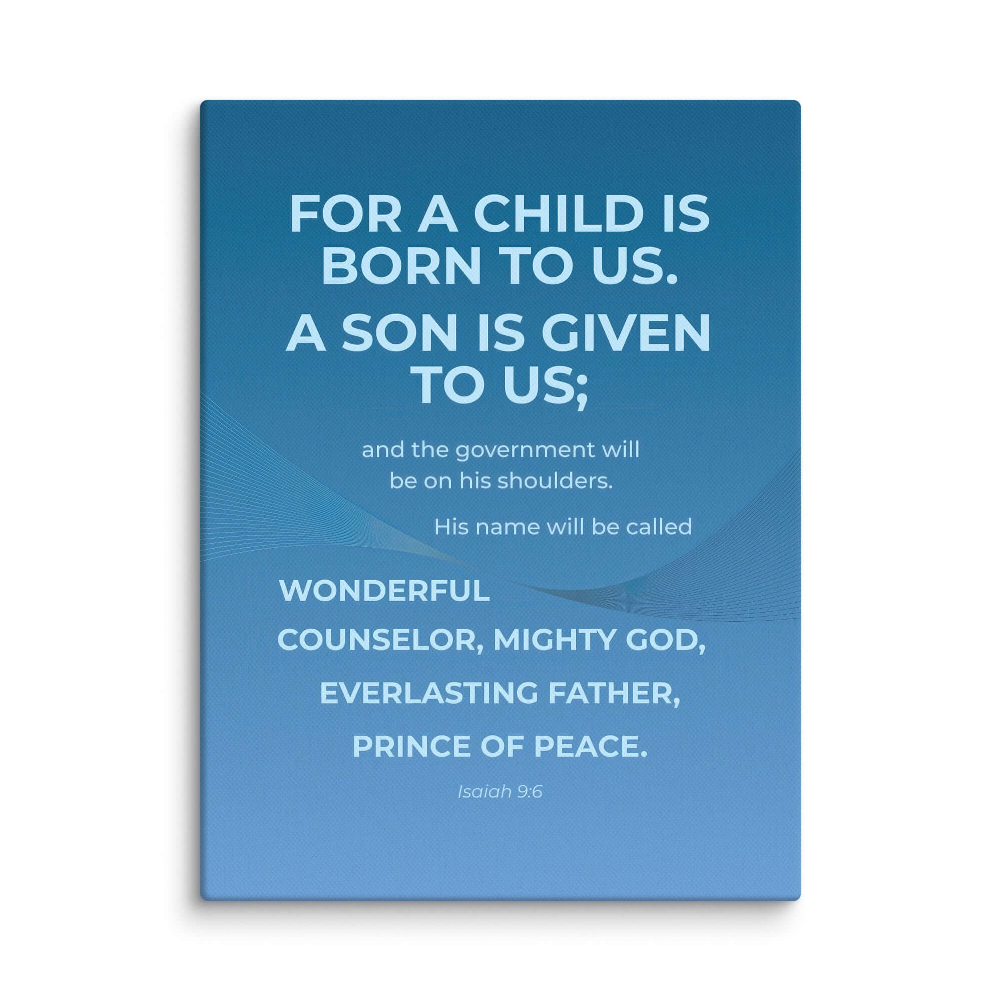 Isaiah 9:6 Bible Verse, Everlasting Father Canvas Print Wall Art 9″×12″