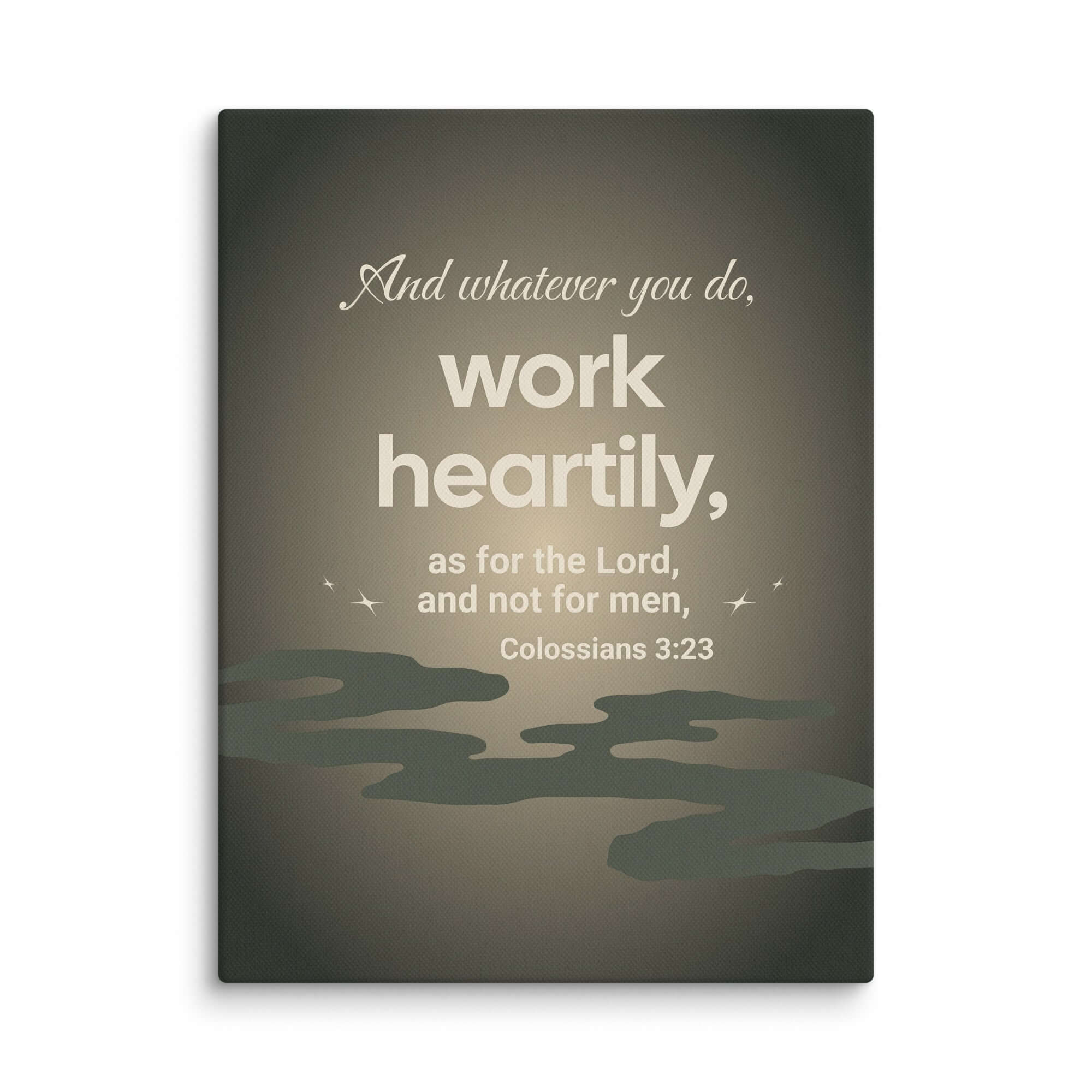 Colossians 3:23 Bible Verse, as for the Lord Canvas Print Wall Art 9″×12″