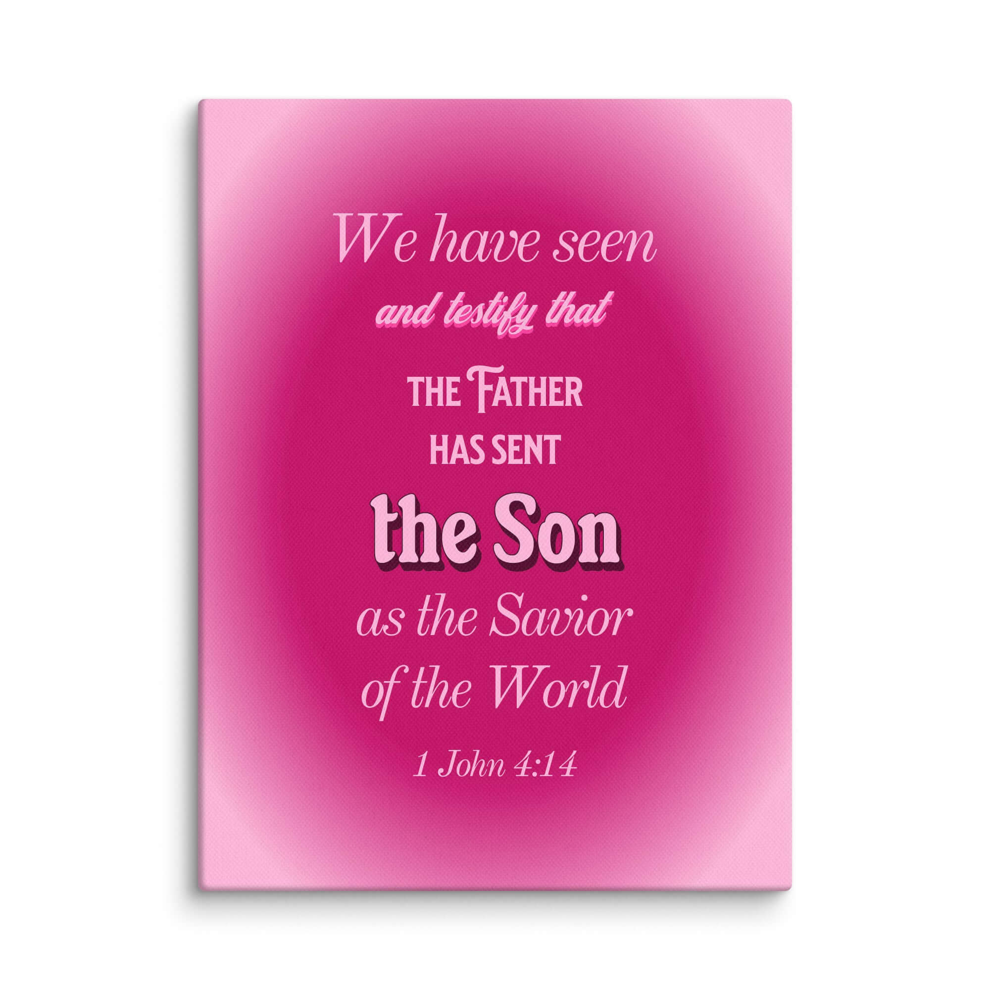 1 John 4:14 Bible Verse, that the Father Canvas Print Wall Art 9″×12″