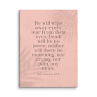 Revelation 21:4 Bible Verse, their eyes Canvas Print Wall Art 9″×12″