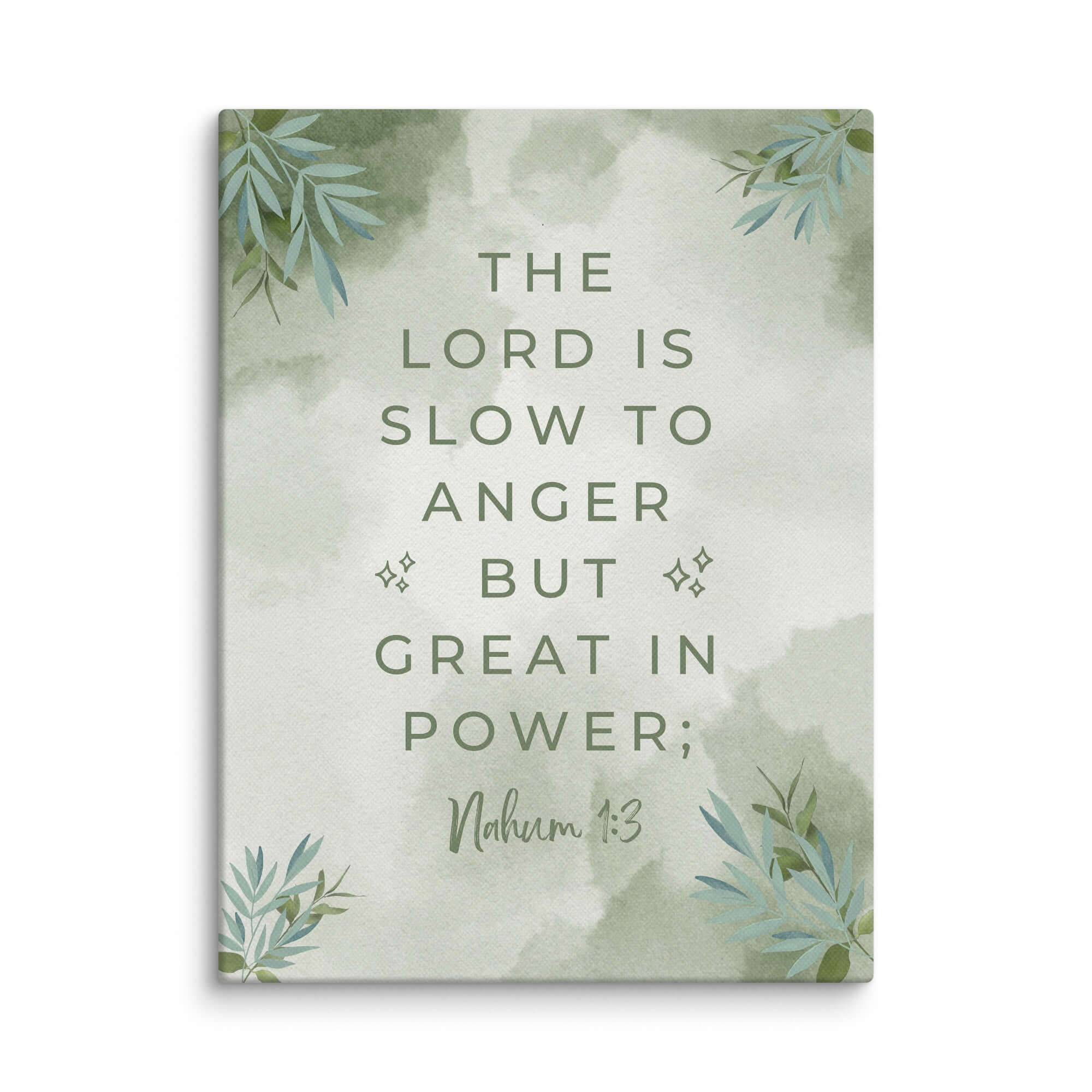Nahum 1:3 Bible Verse, The Lord is slow Canvas Print Wall Art 9″×12″