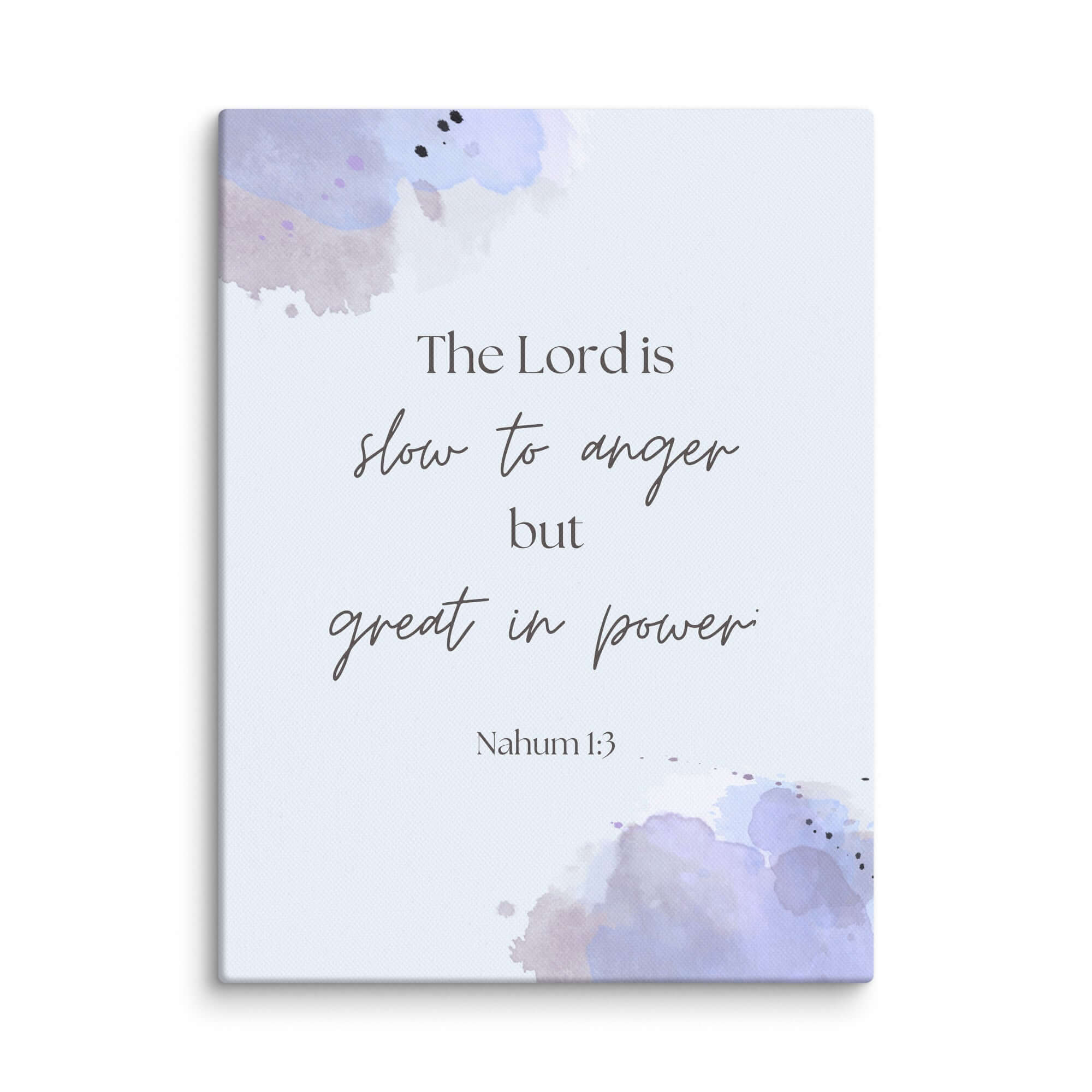 Nahum 1:3 Bible Verse, great in power Canvas Print Wall Art 9″×12″