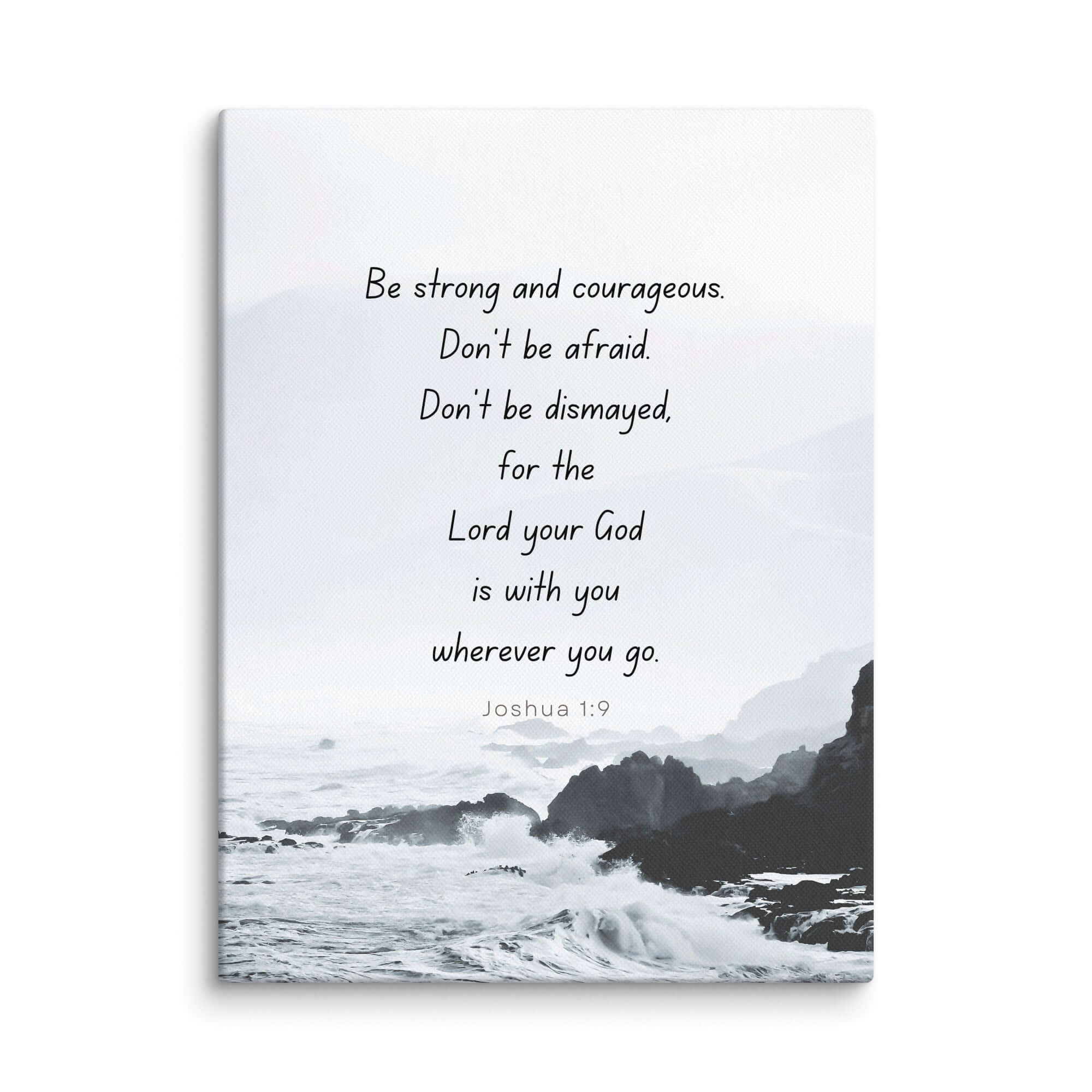 Joshua 1:9 Bible Verse, Do not be afraid Canvas Print Wall Art 9″×12″