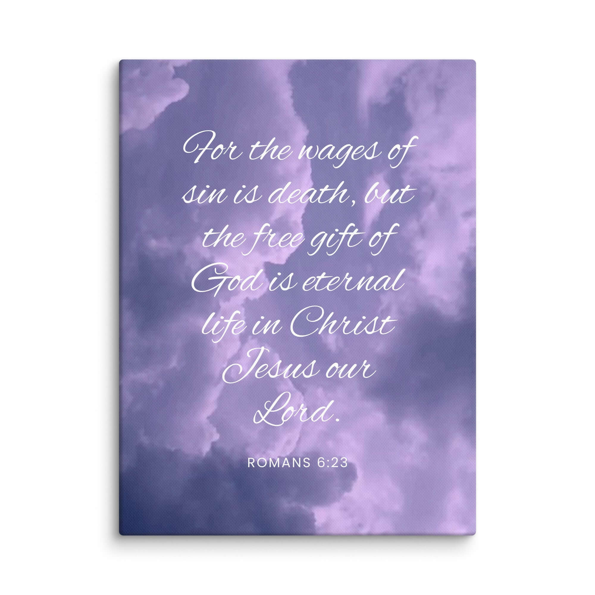 Romans 6:23 Bible Verse, free gift Canvas Print Wall Art 9″×12″