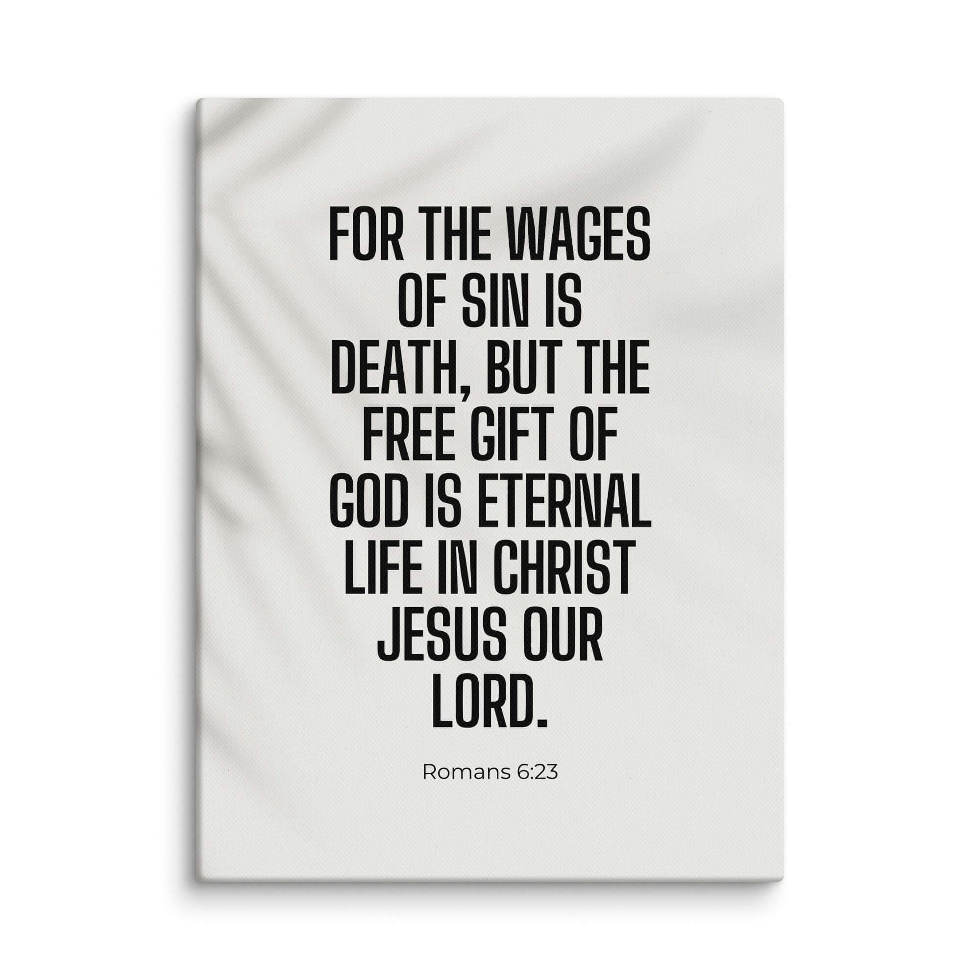 Romans 6:23 Bible Verse, eternal life Canvas Print Wall Art 9″×12″