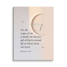 Romans 6:23 Bible Verse, our Lord Canvas Print Wall Art 9″×12″