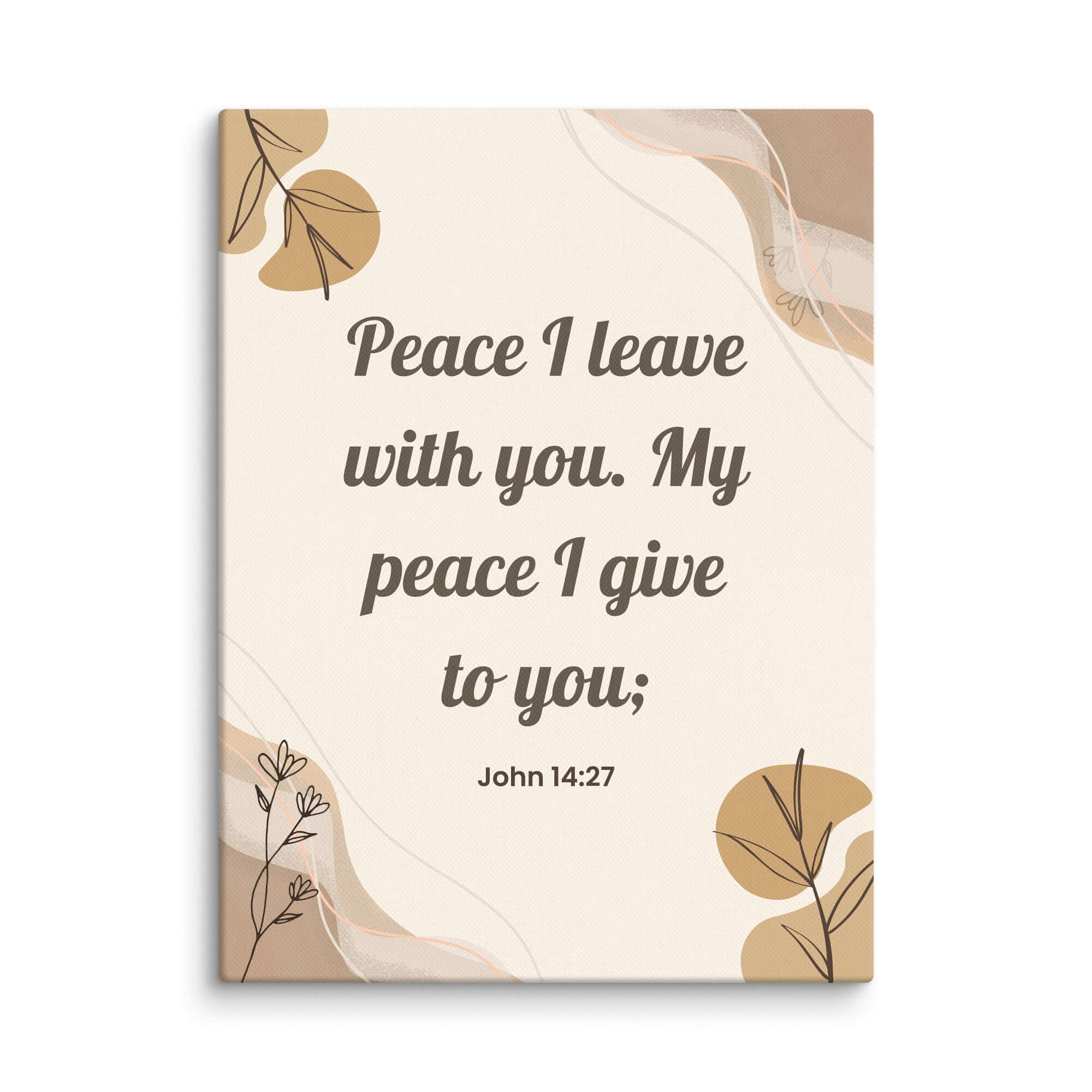 John 14:27 Bible Verse, Peace I Canvas Print Wall Art 9″×12″