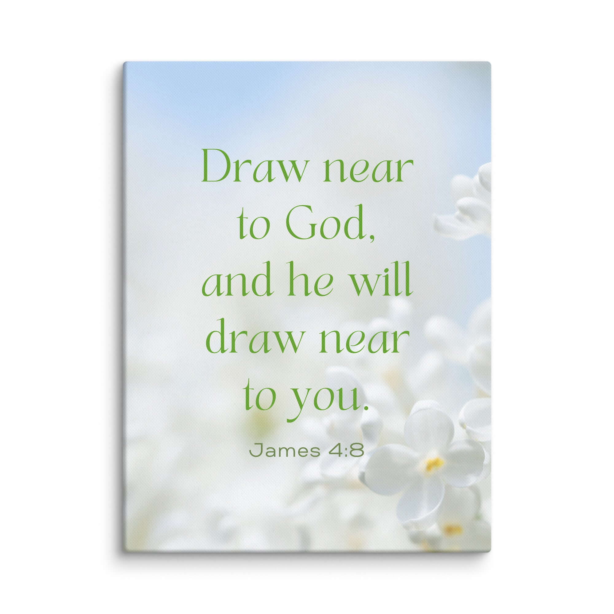 James 4:8 Bible Verse, Draw near Canvas Print Wall Art 9″×12″