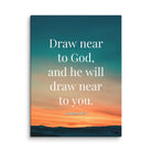 James 4:8 Bible Verse, near to God Canvas Print Wall Art 9″×12″