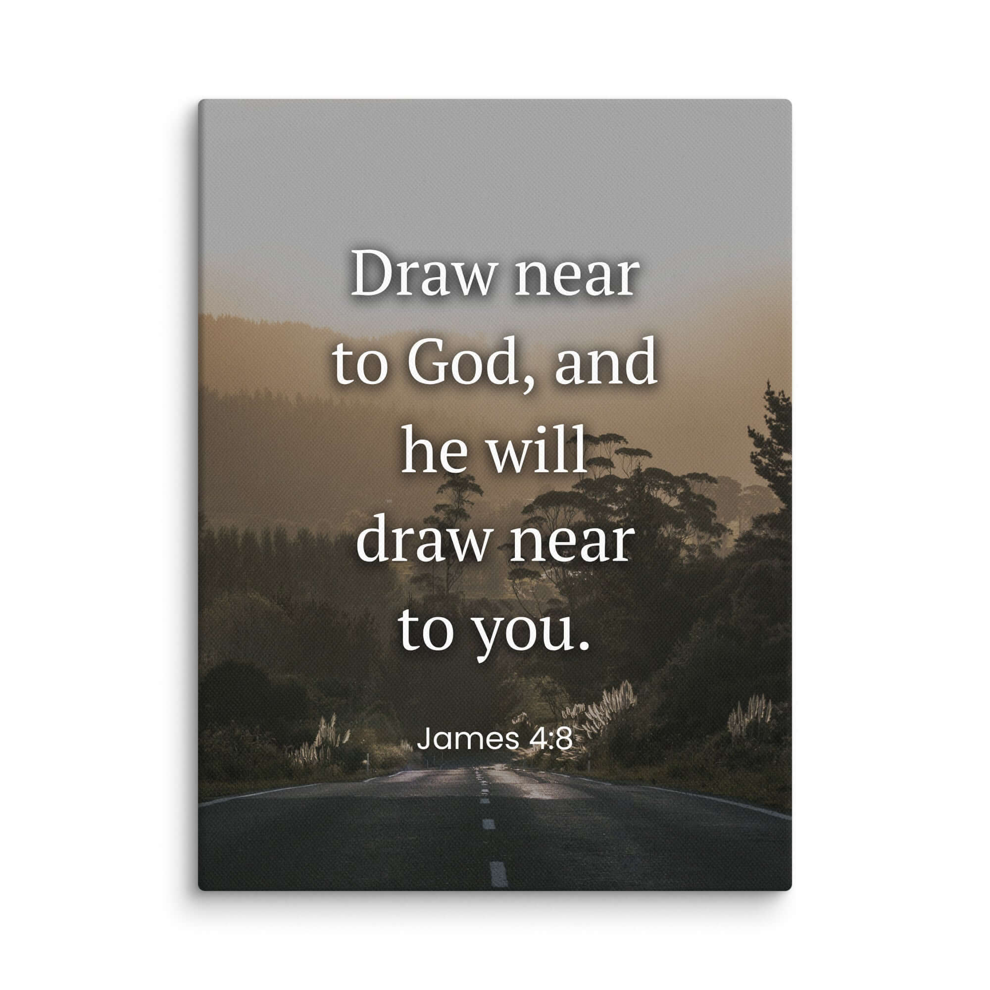 James 4:8 Bible Verse, Cleanse your Canvas Print Wall Art 9″×12″