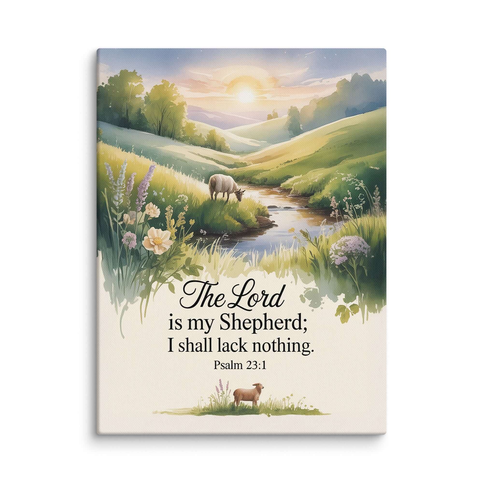 Psalm 23:1 Bible Verse, Lord Canvas 9″×12″