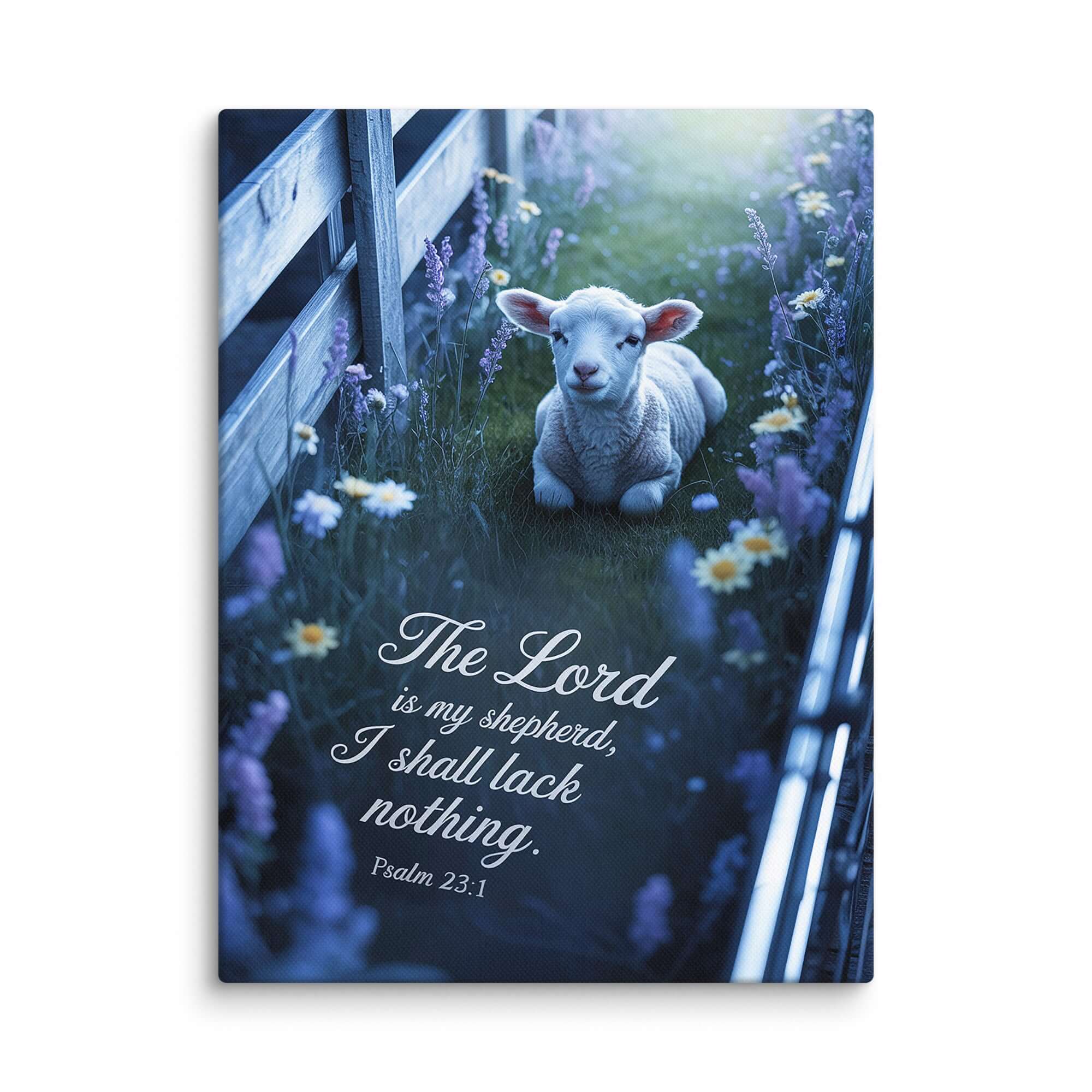 Psalm 23:1 Bible Verse, Shepherd Canvas 9″×12″