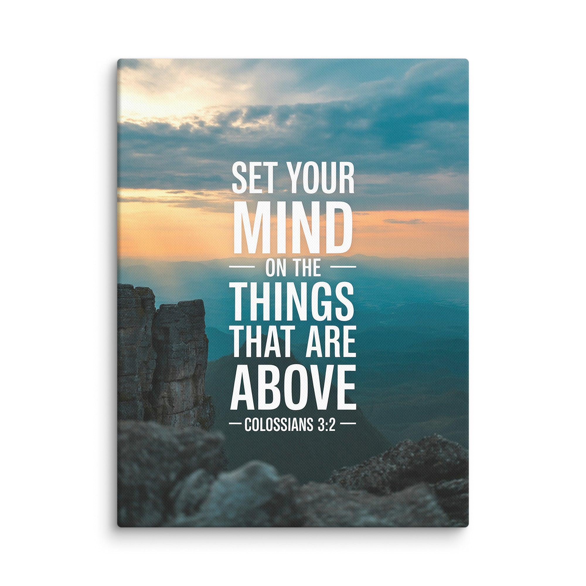 Colossians 3:2 Bible Verse on the Canvas 9″×12″