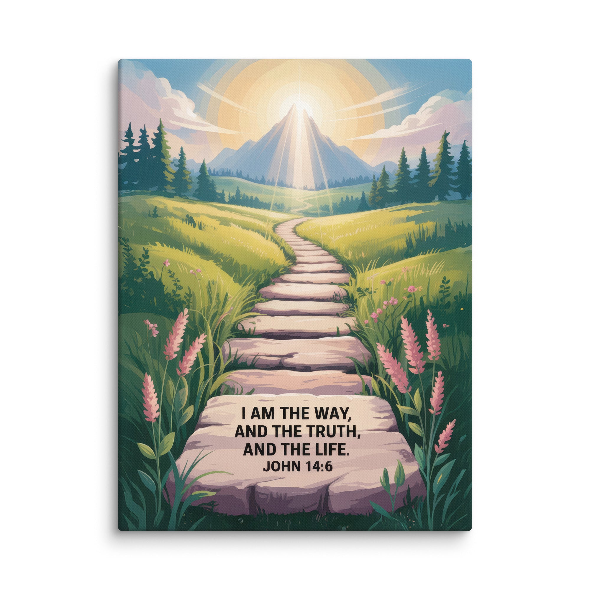 John 14:6 Bible Verse The Truth Canvas 9″×12″