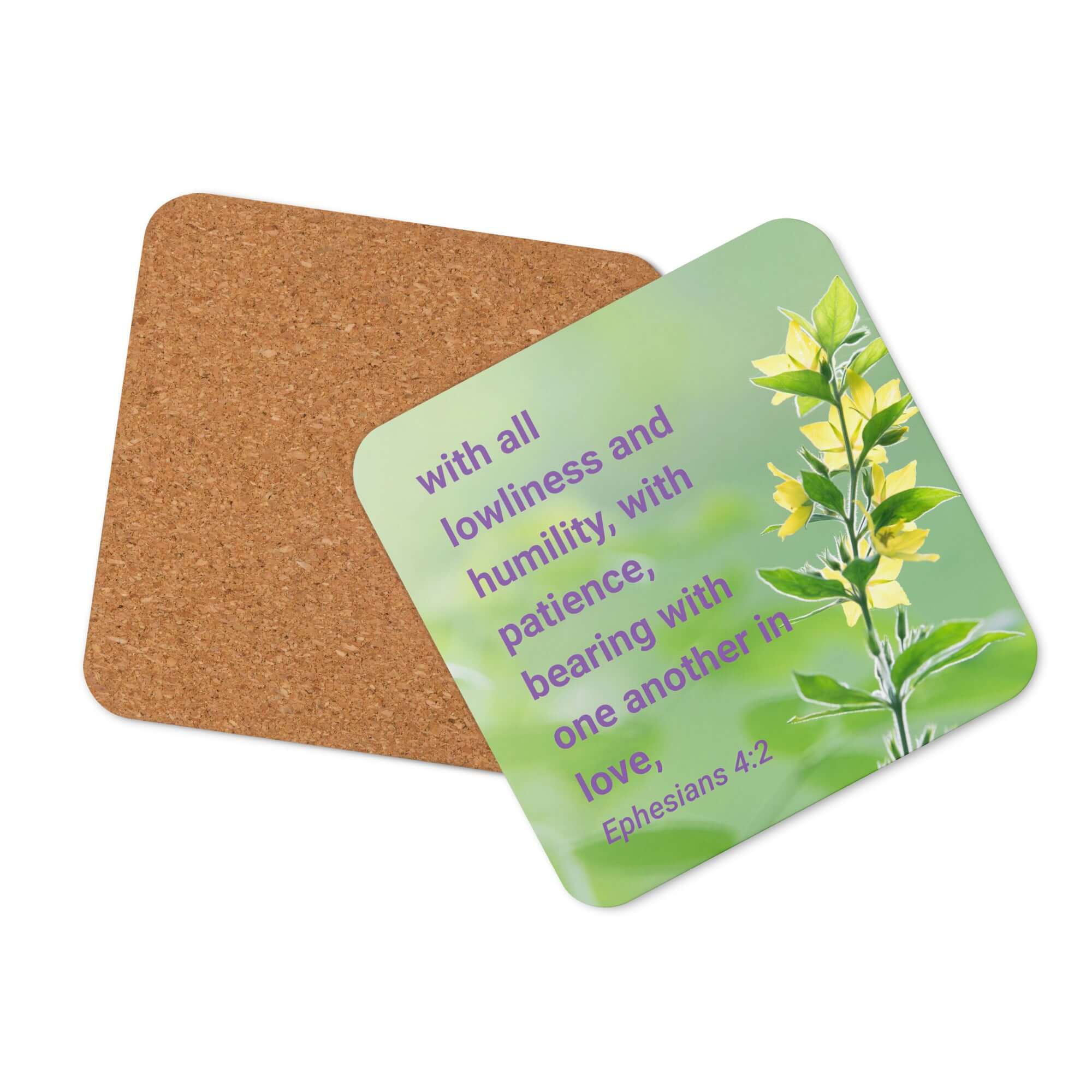 Ephesians 4:2 Bible Verse, one another in love Cork-Back Coaster Default Title