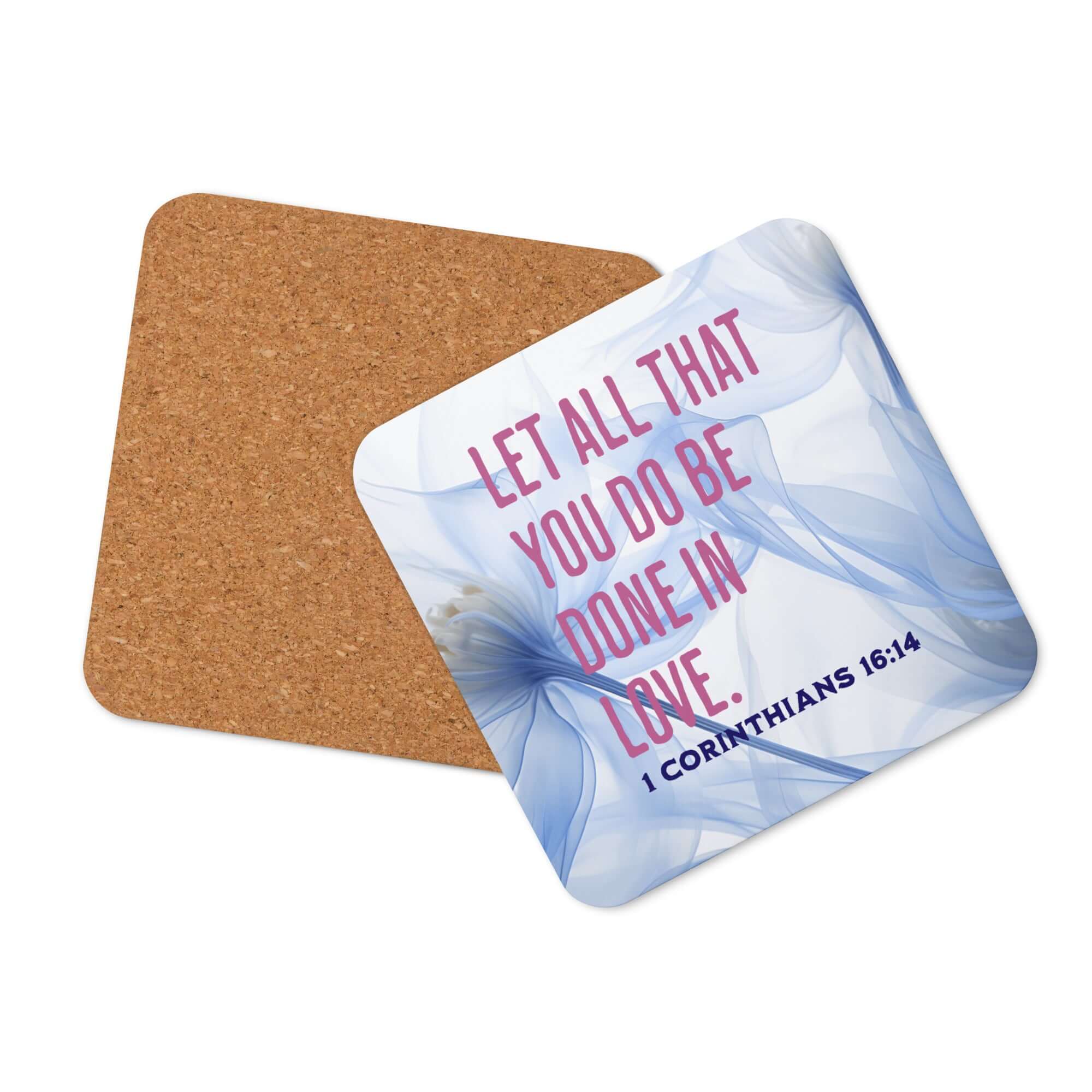 1 Corinthians 16:14 Bible Verse, Do it in Love Cork-Back Coaster Default Title