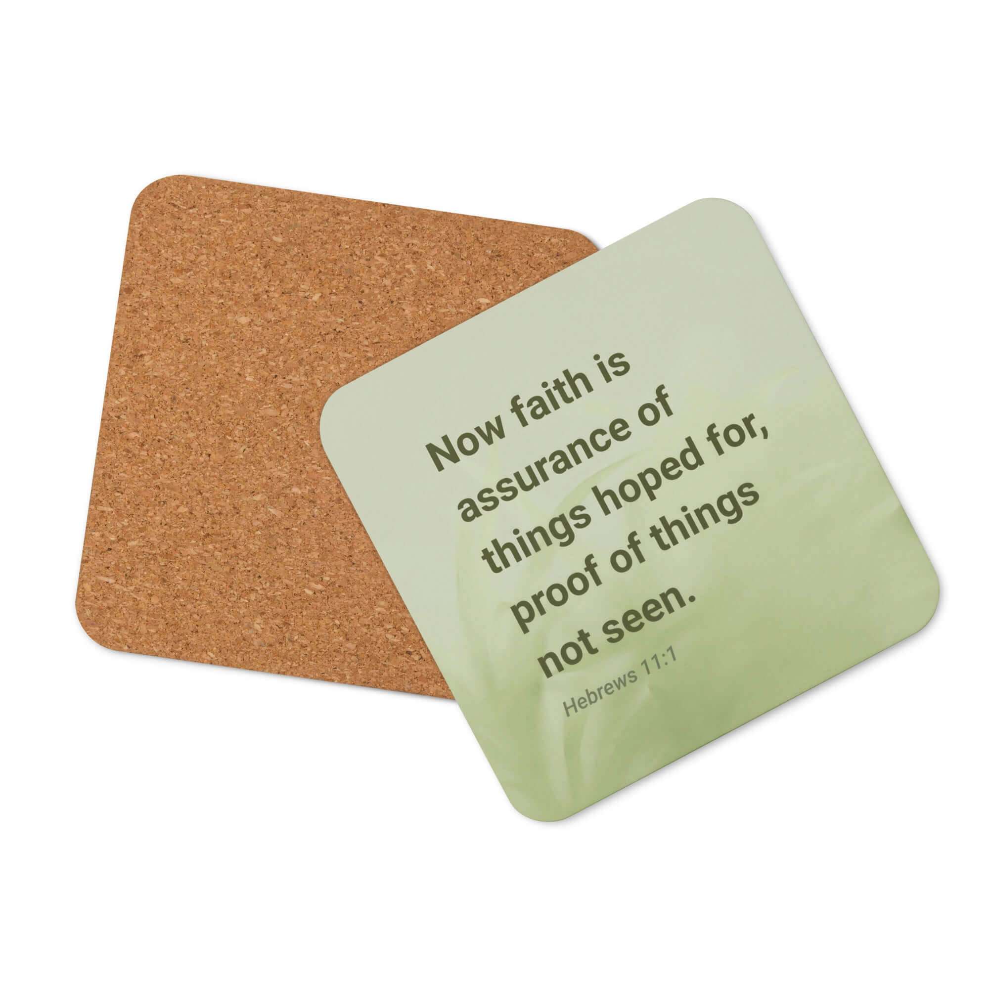 Hebrews 11:1 Bible Verse, faith is assurance Cork-Back Coaster Default Title