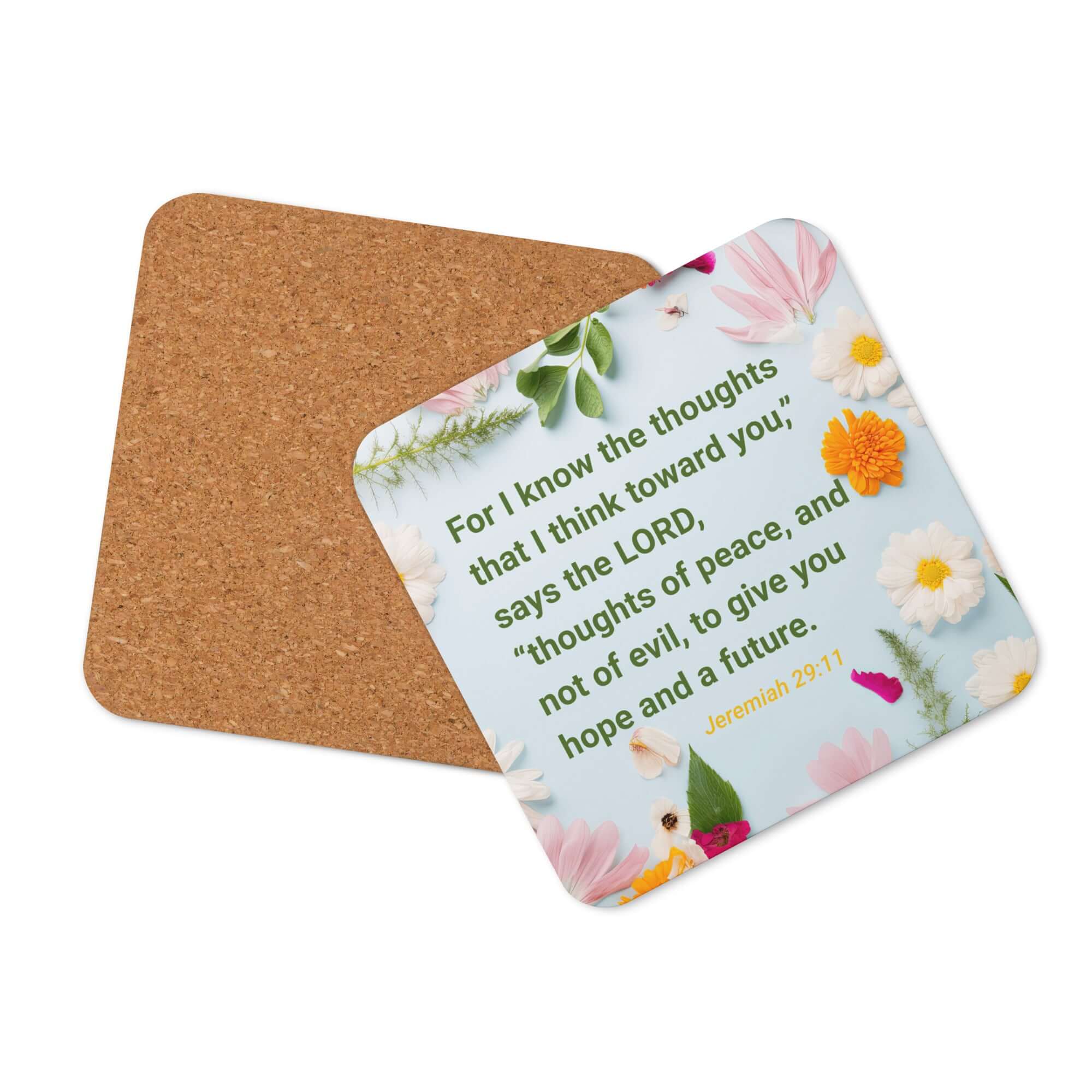 Jeremiah 29:11 Bible Verse, to give you hope Cork-Back Coaster Default Title