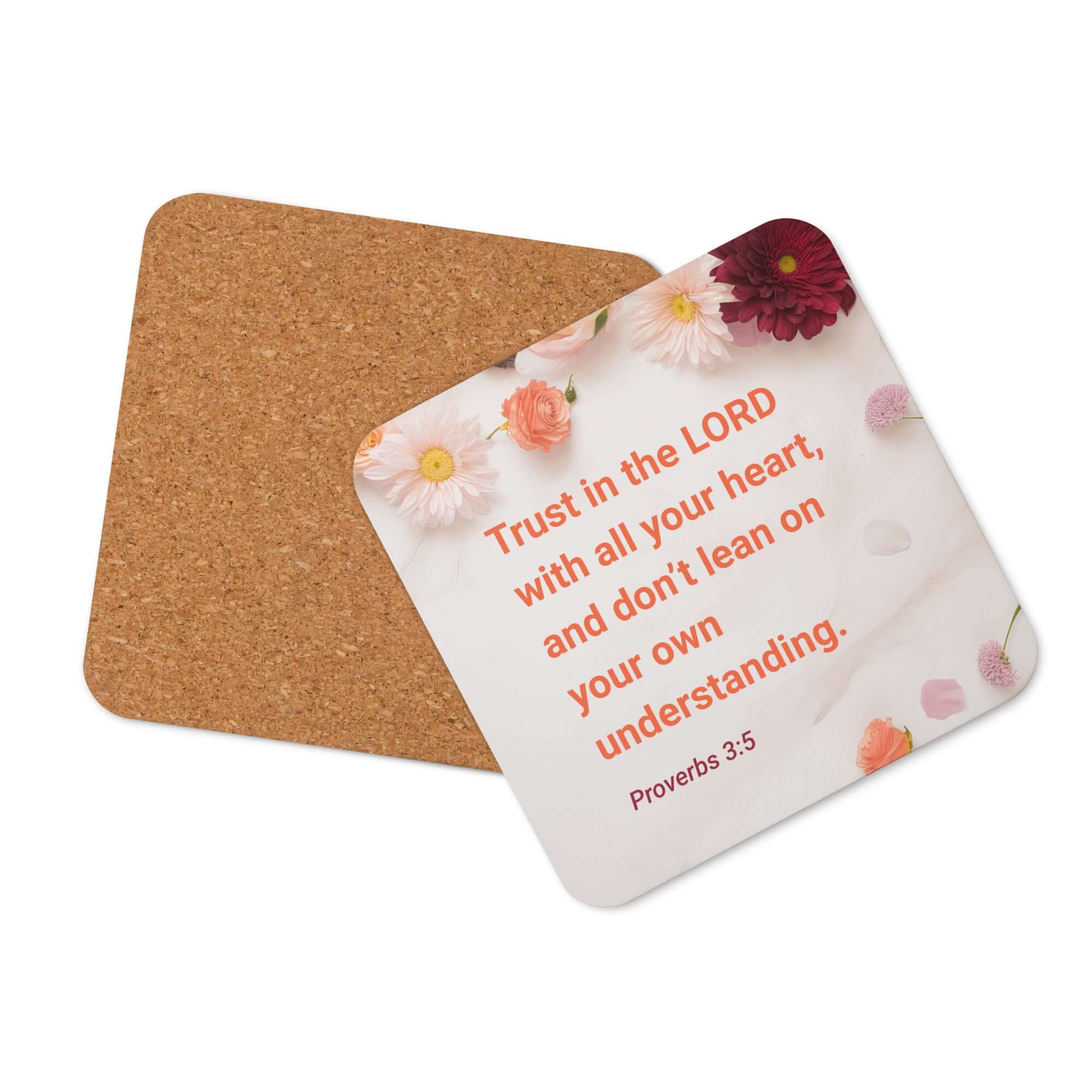 Proverbs 3:5 Bible Verse, Trust in the LORD Cork-Back Coaster Default Title