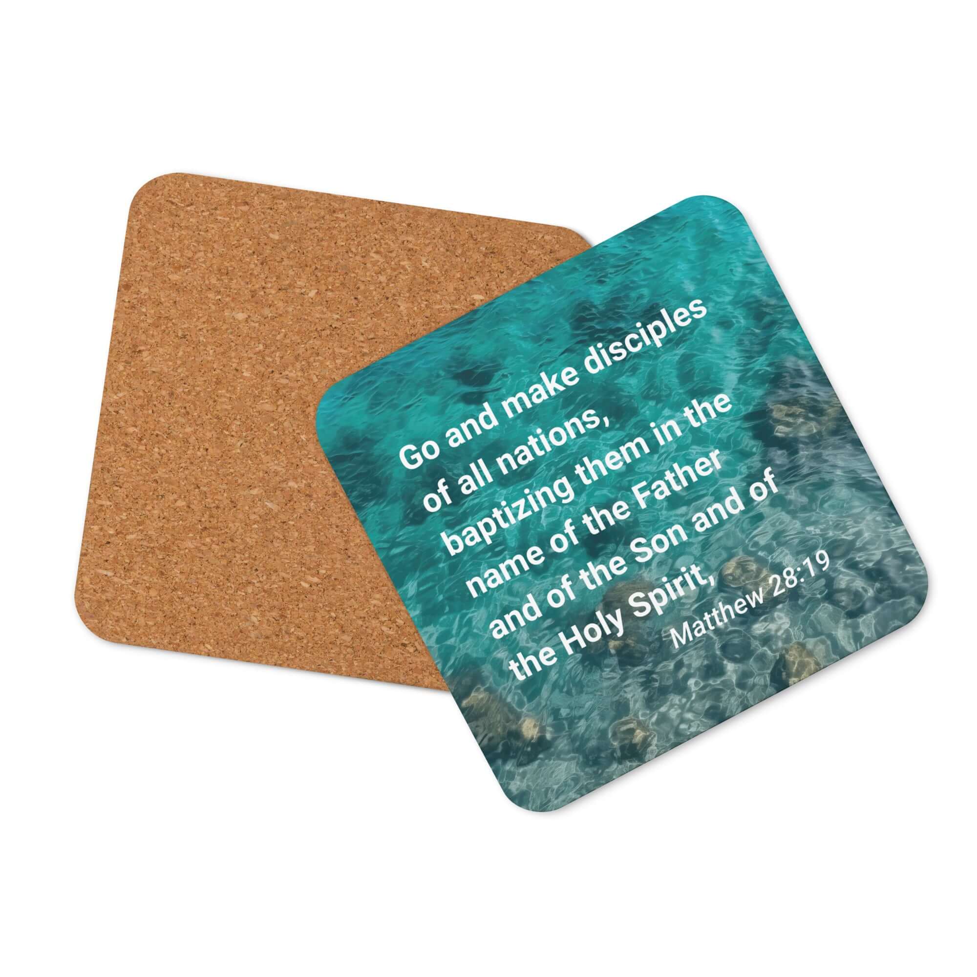 Matthew 28:19 Bible Verse, Make Disciples Cork-Back Coaster Default Title